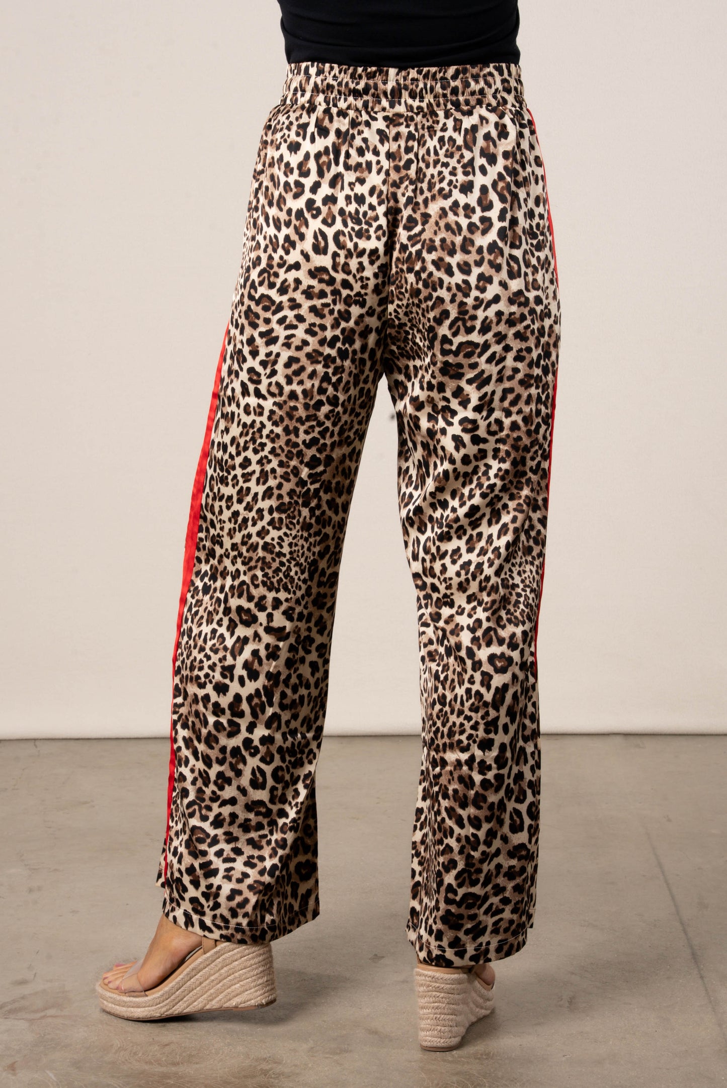 Leopard Print Drawstring Pants