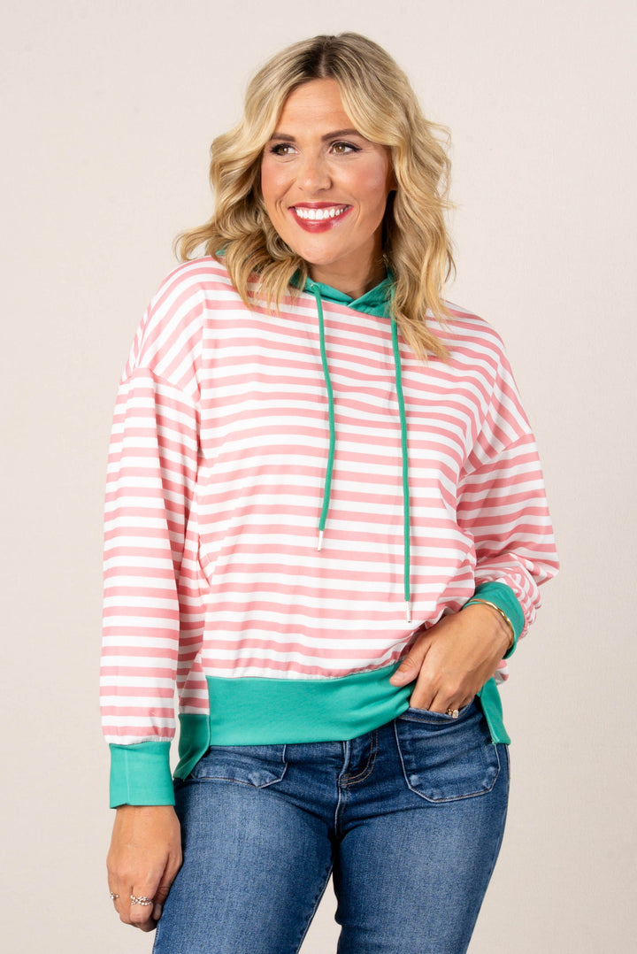 Georgia Mae Striped Hooded Pullover
