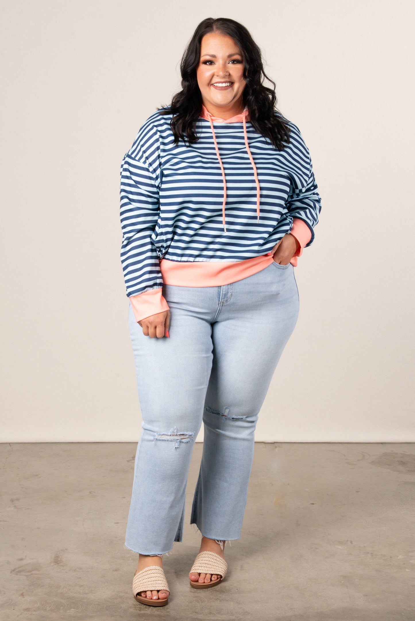 Georgia Mae Striped Hooded Pullover
