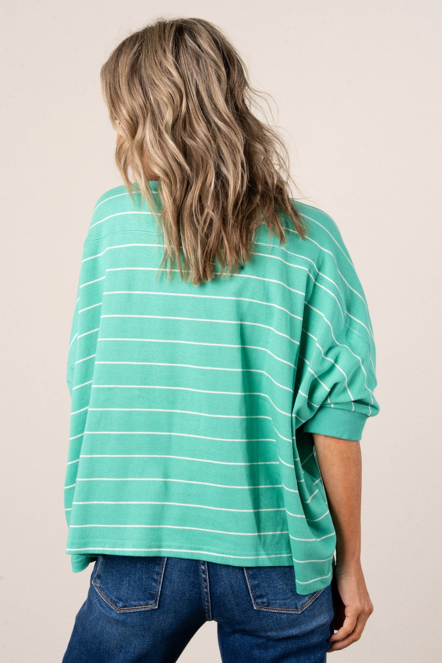 Jersey Knit Striped Dolman Top