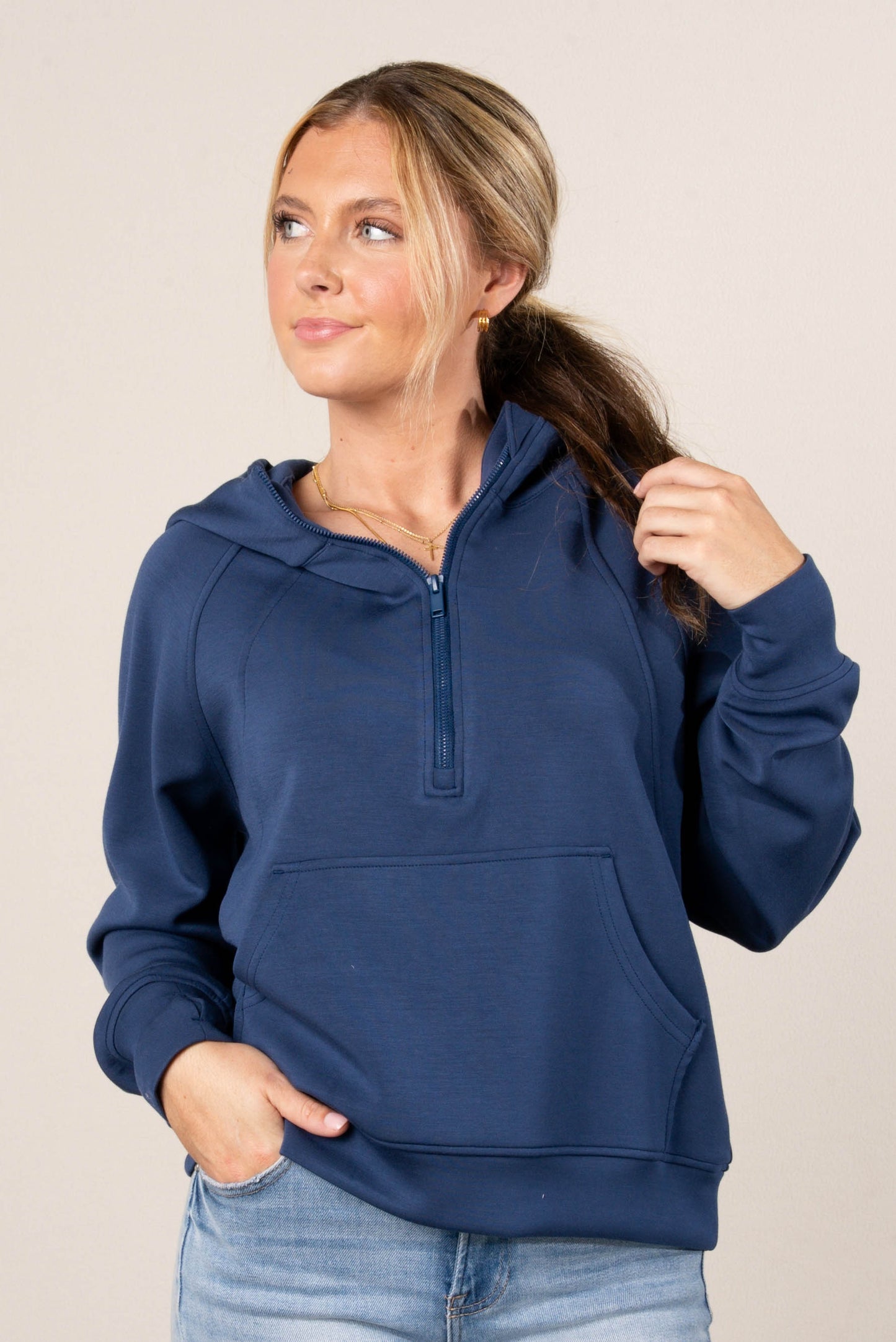 Scuba Half Zip Hooded Pullover