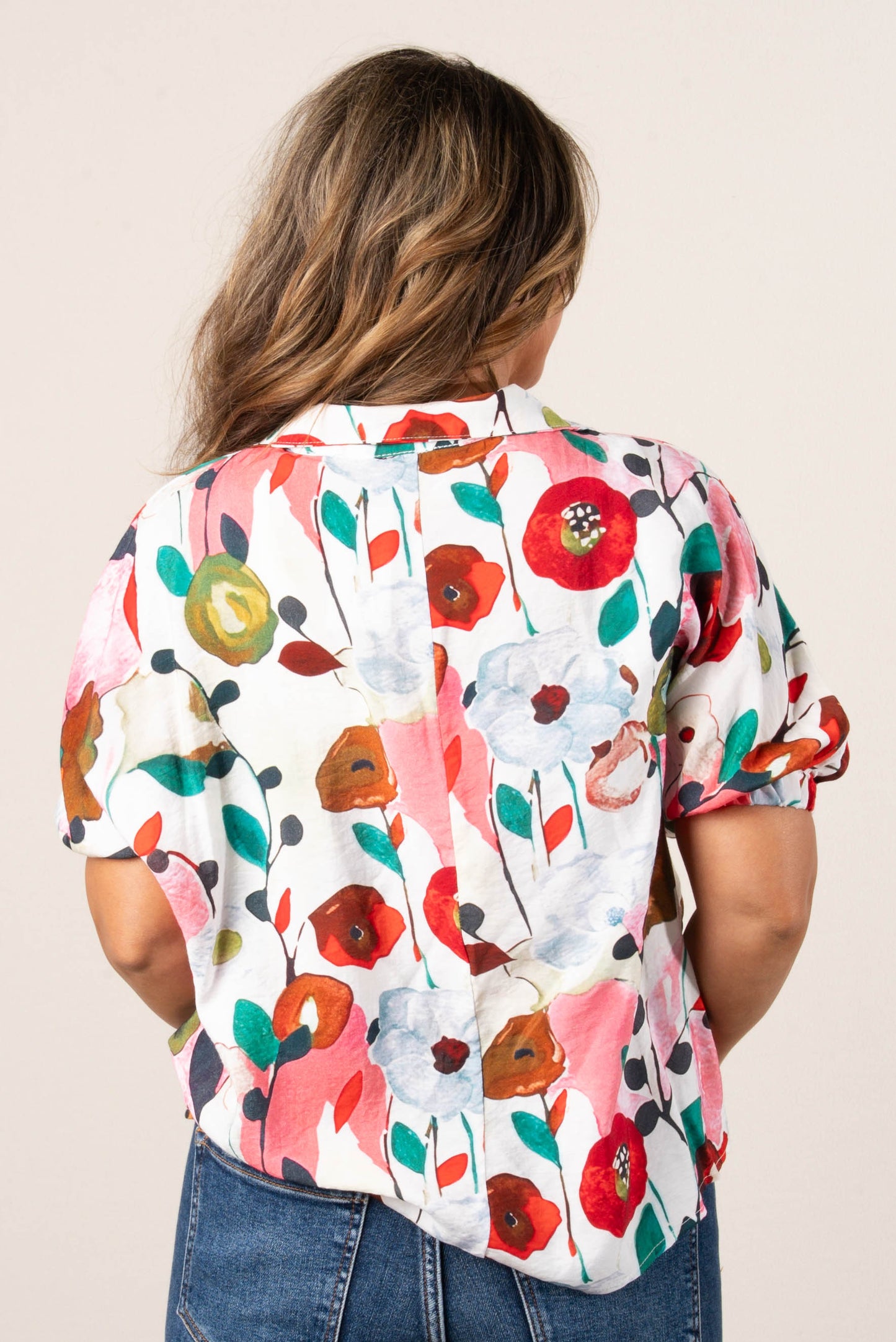 Georgia Mae Floral Stand Collar Blouse