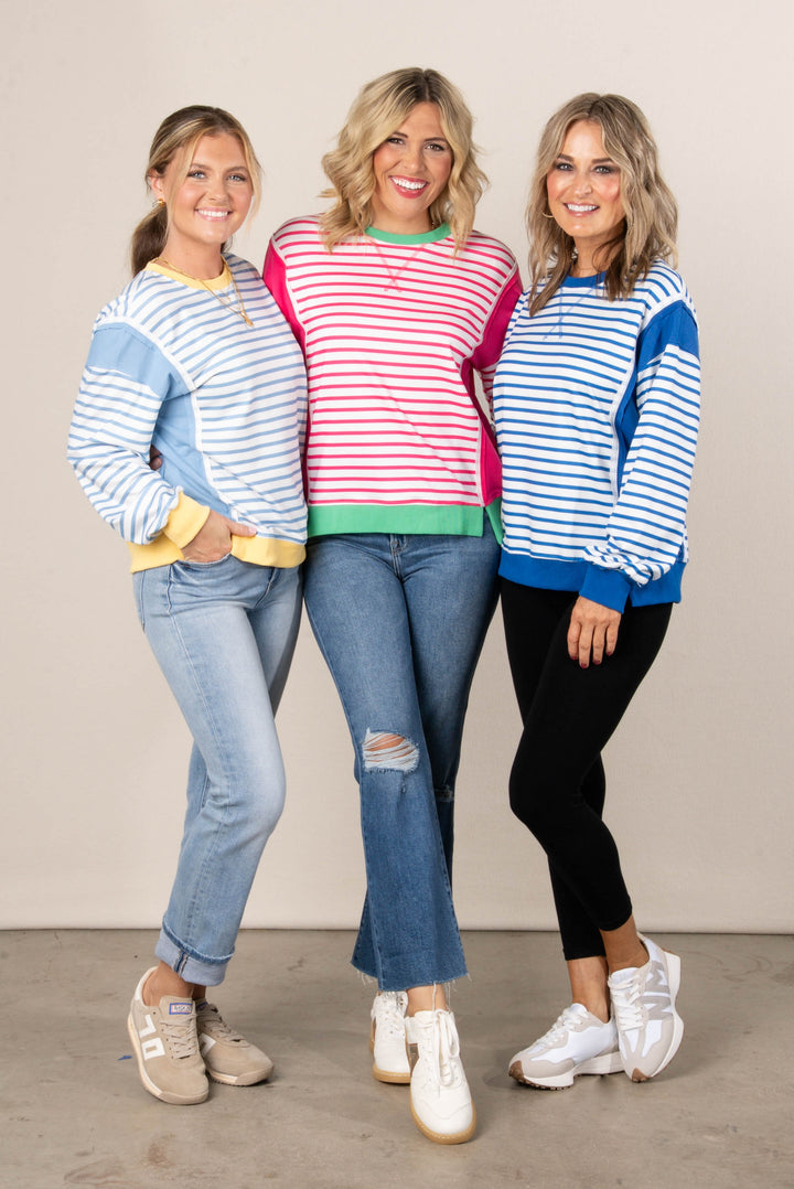 Georgia Mae Striped Color Block Pullover