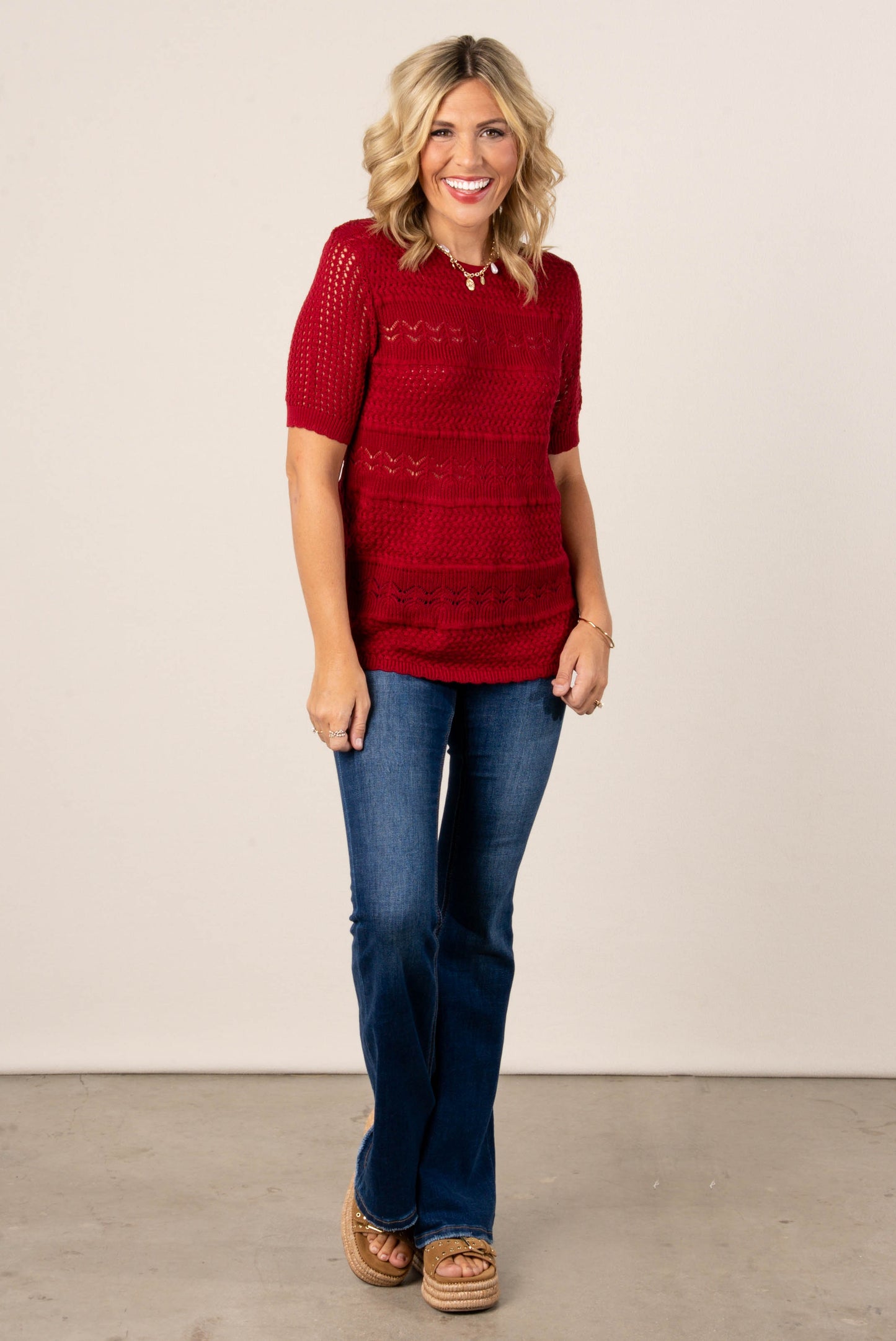 Georgia Mae Lightweight Mixed Knit Sweater