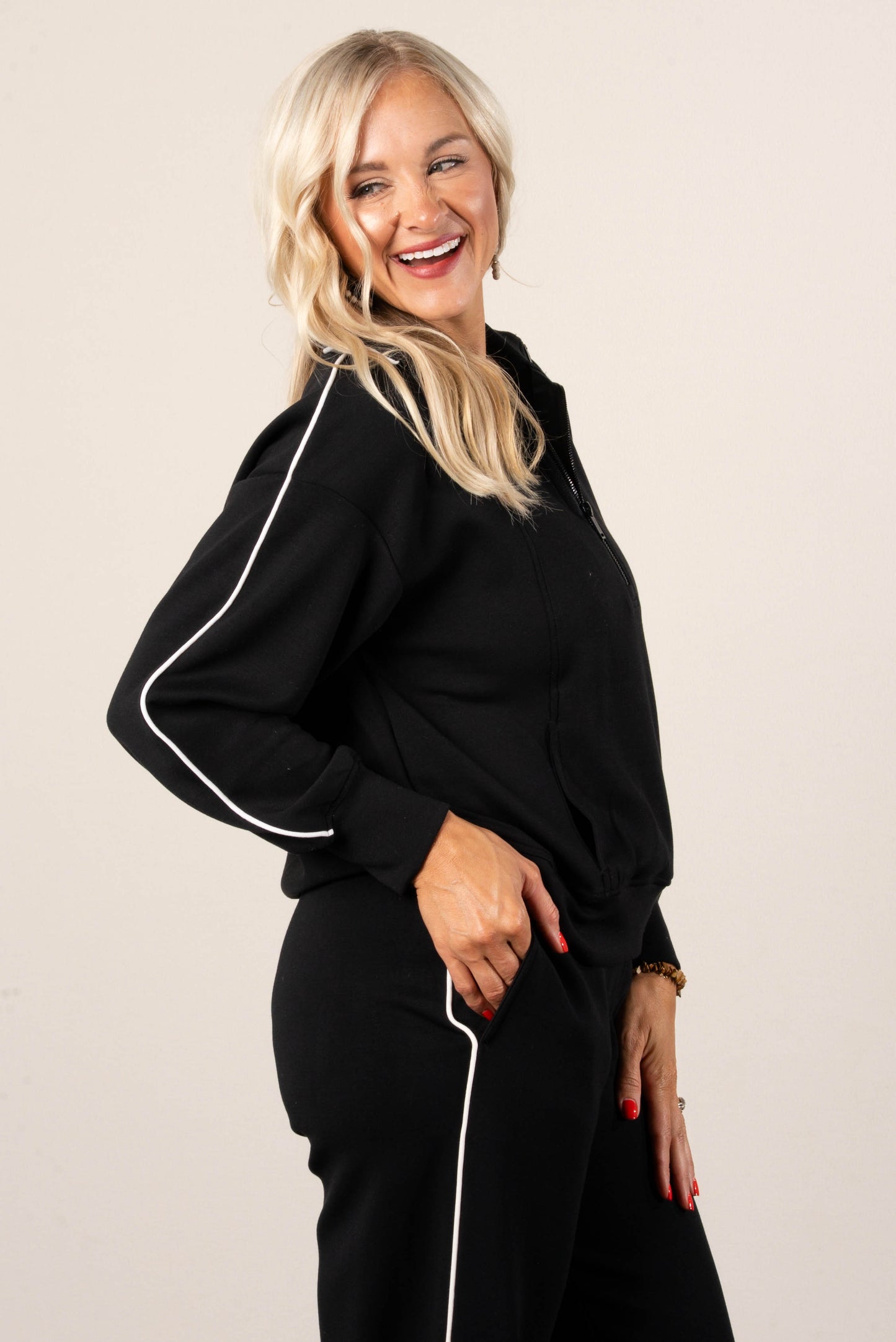 Scuba Piping Detail Loungewear Set