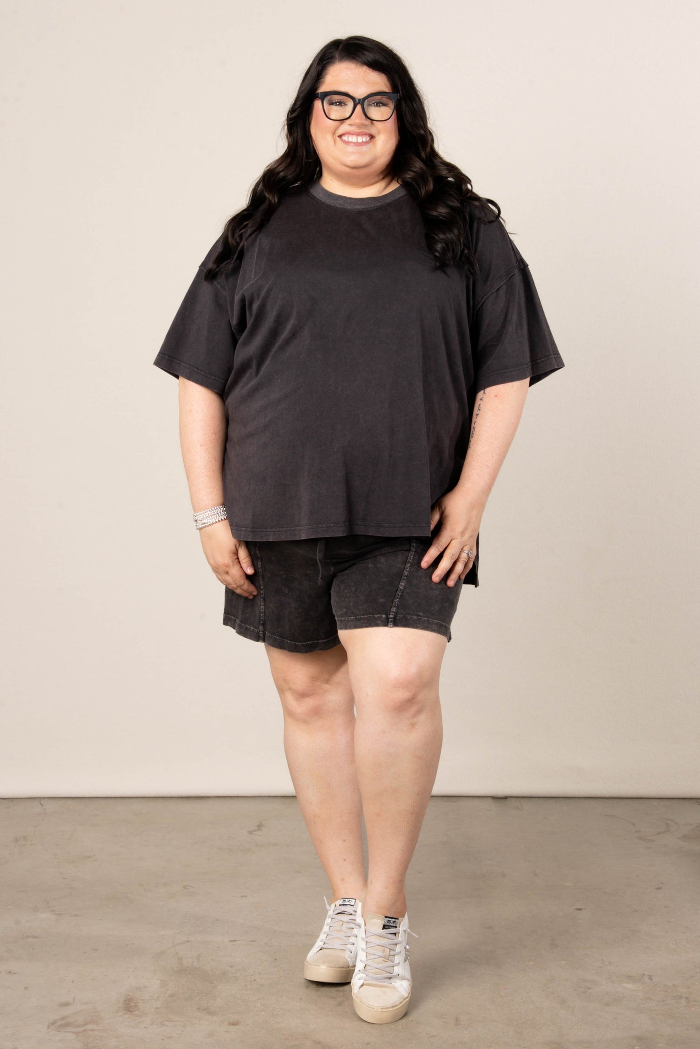 Addy Mae Mineral Washed Tee + Shorts Set