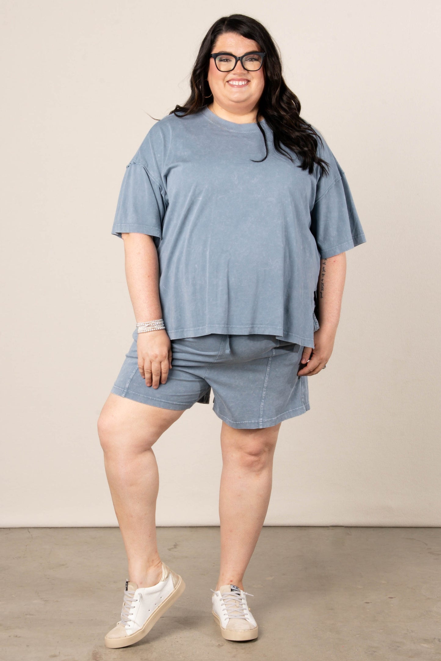 Addy Mae Mineral Washed Tee + Shorts Set