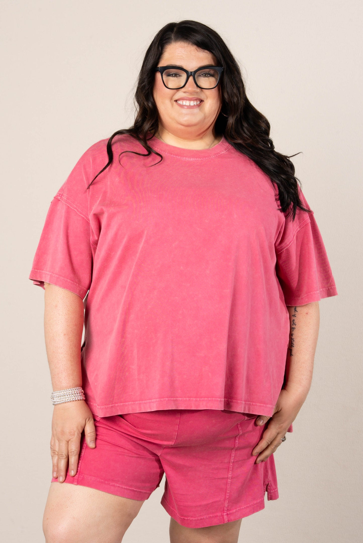 Addy Mae Mineral Washed Tee + Shorts Set