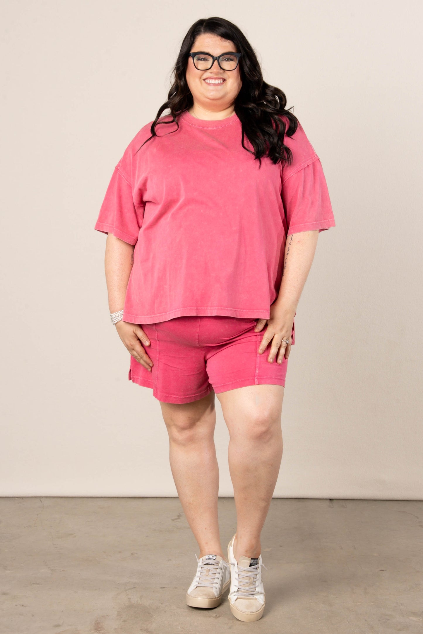 Addy Mae Mineral Washed Tee + Shorts Set