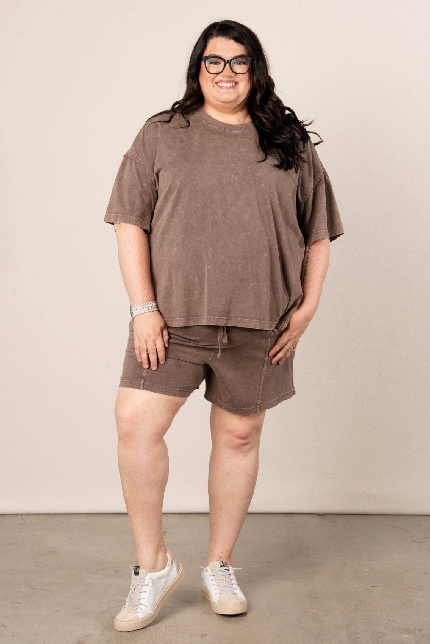 Addy Mae Mineral Washed Tee + Shorts Set