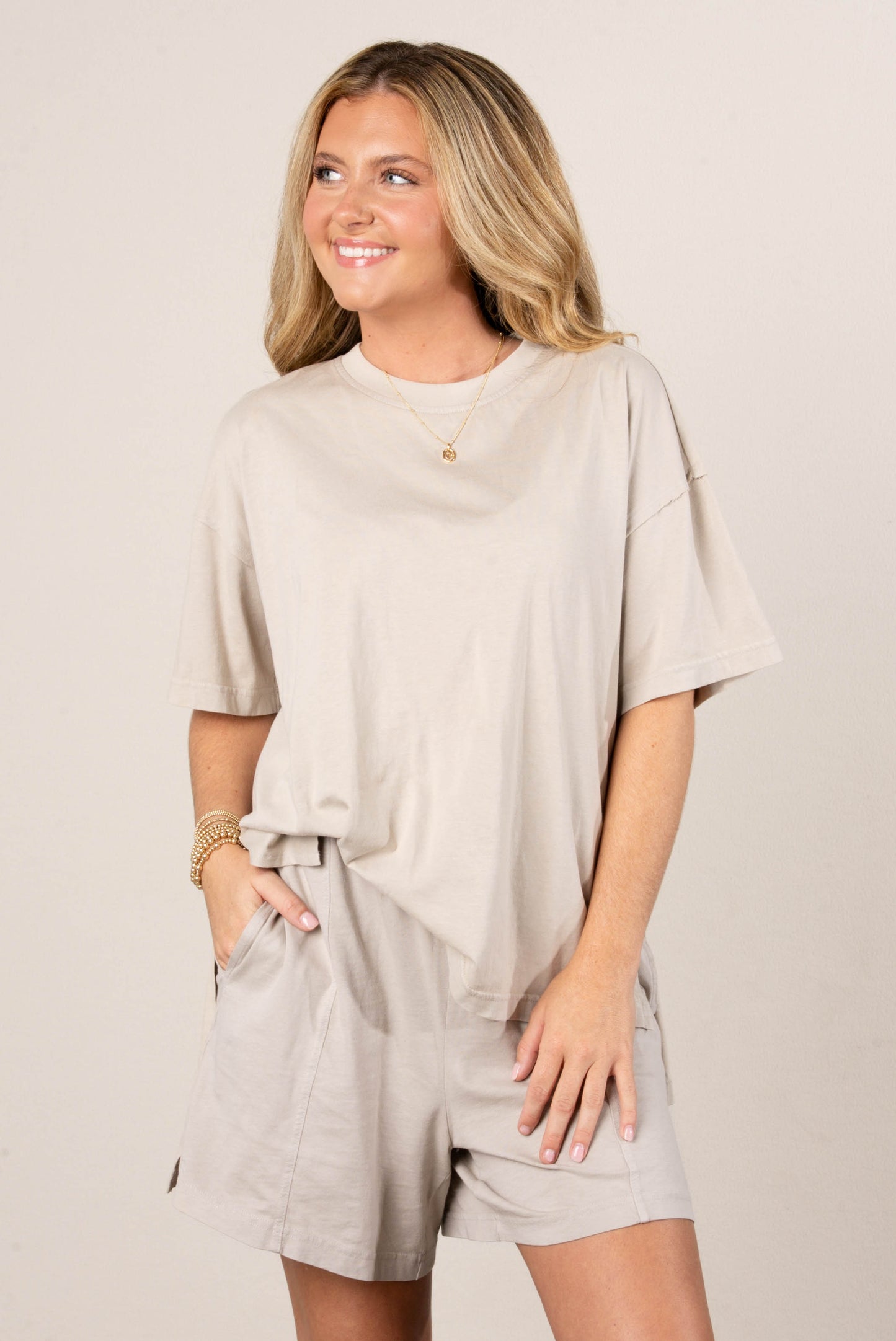 Addy Mae Mineral Washed Tee + Shorts Set