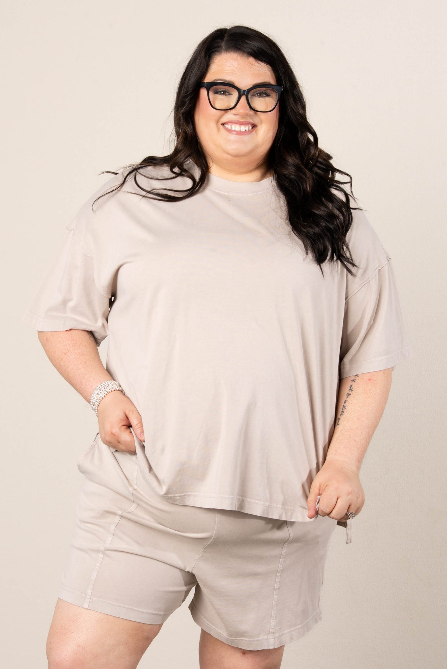 Addy Mae Mineral Washed Tee + Shorts Set
