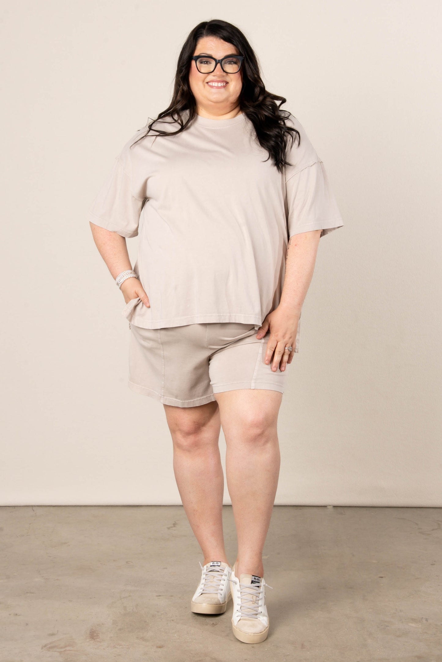 Addy Mae Mineral Washed Tee + Shorts Set