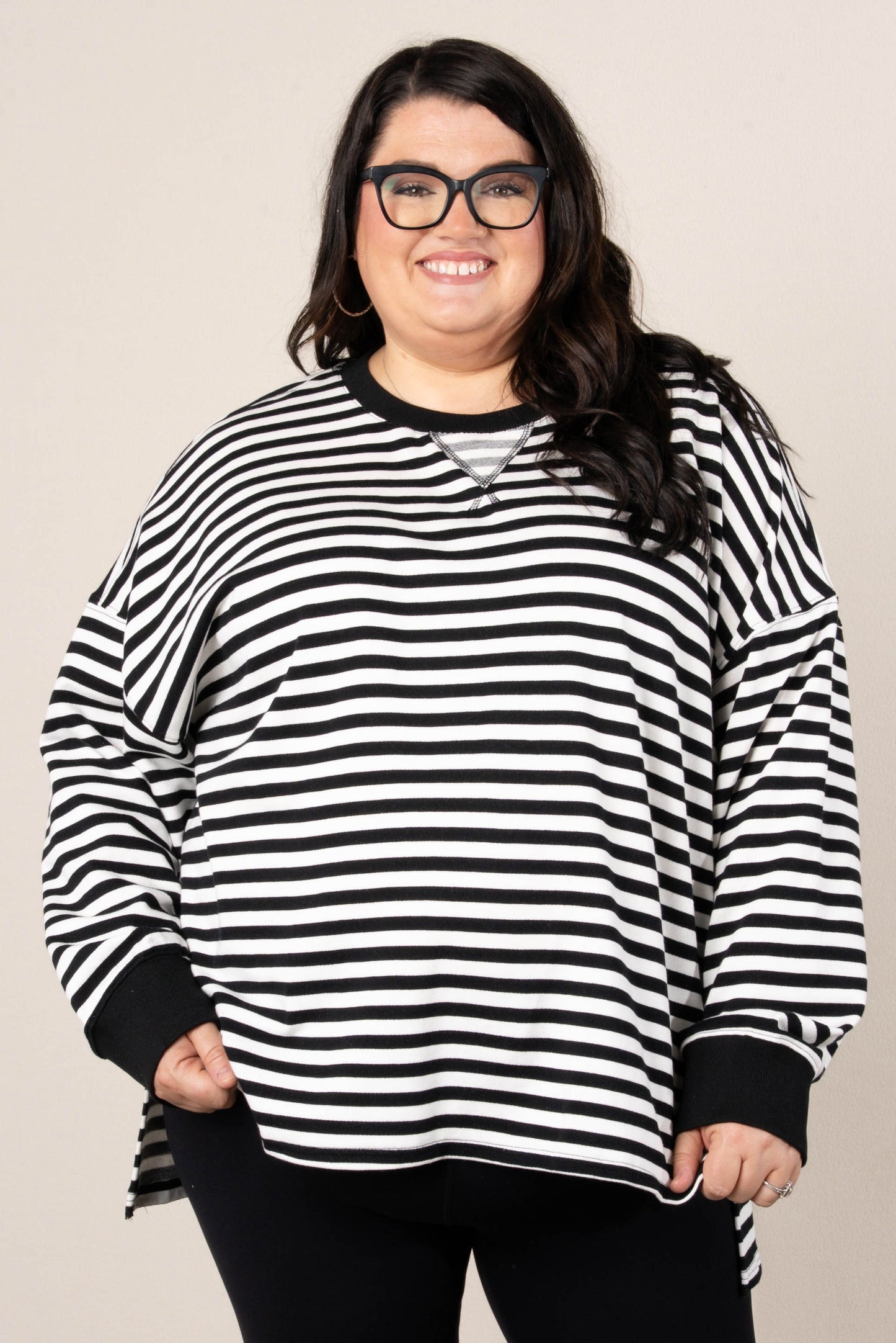 Terri Striped Top Stitch Top