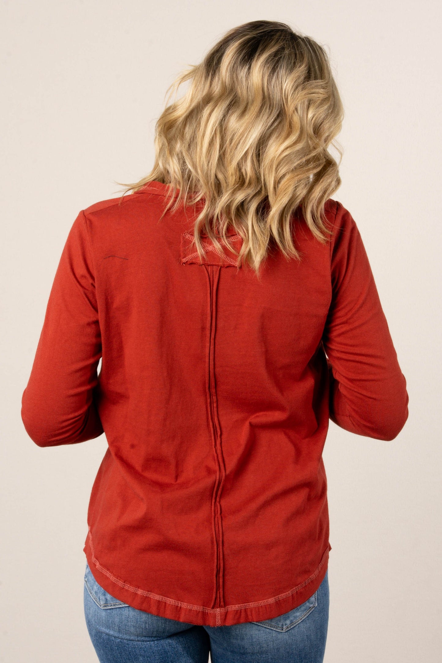 Megan Thumbhole Cuff Henley Top