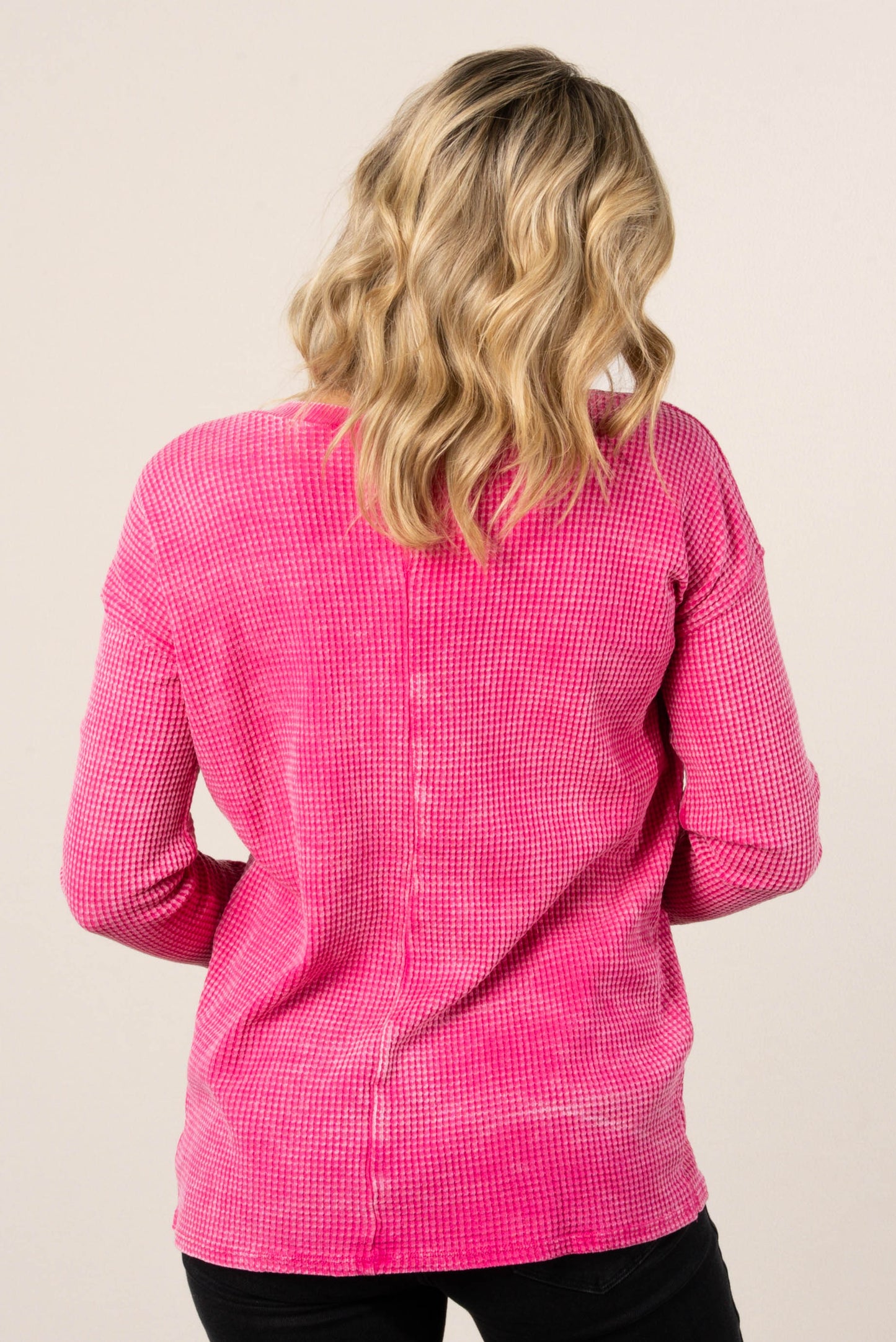 Lonnie Washed Waffle Knit Top