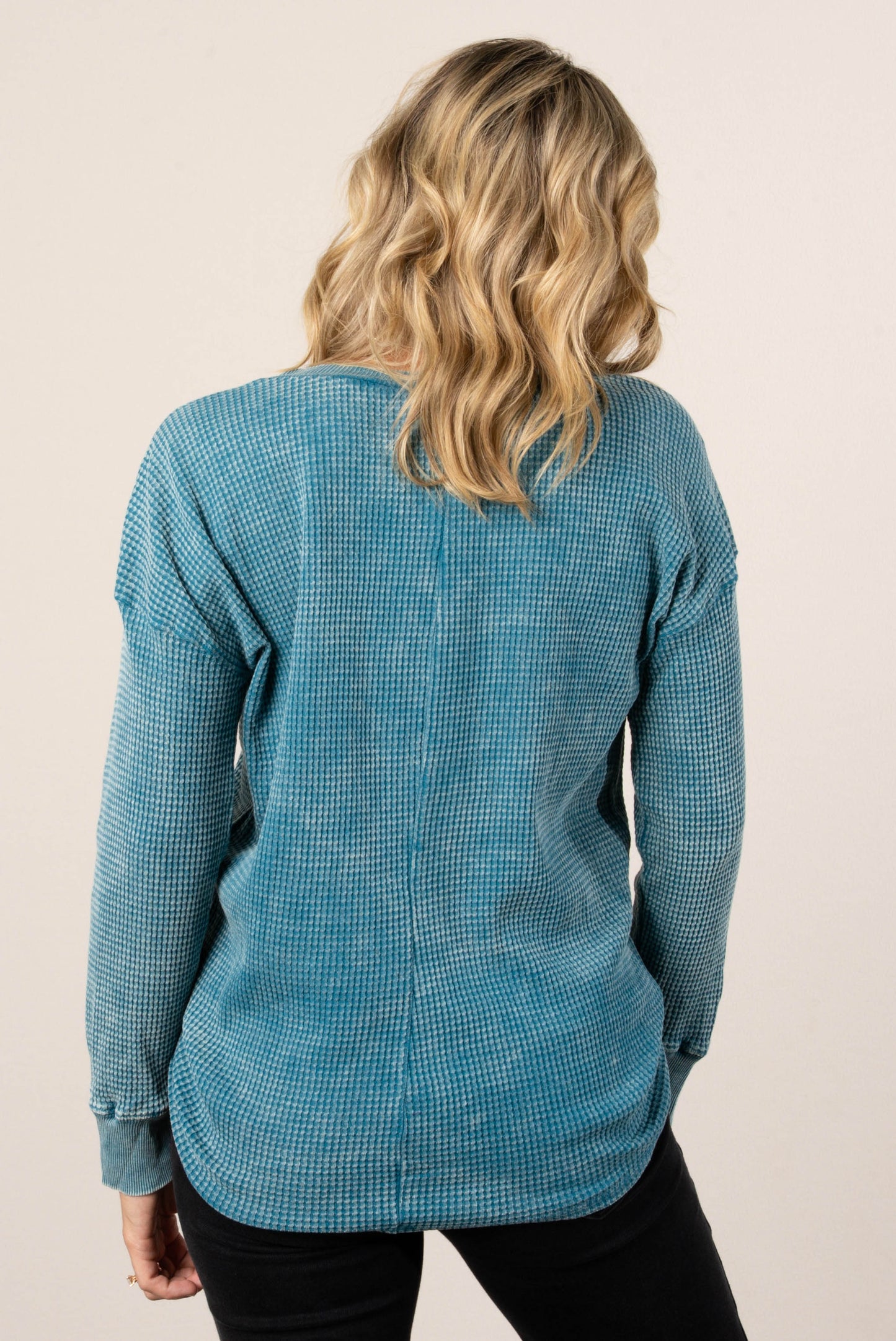 Lonnie Washed Waffle Knit Top