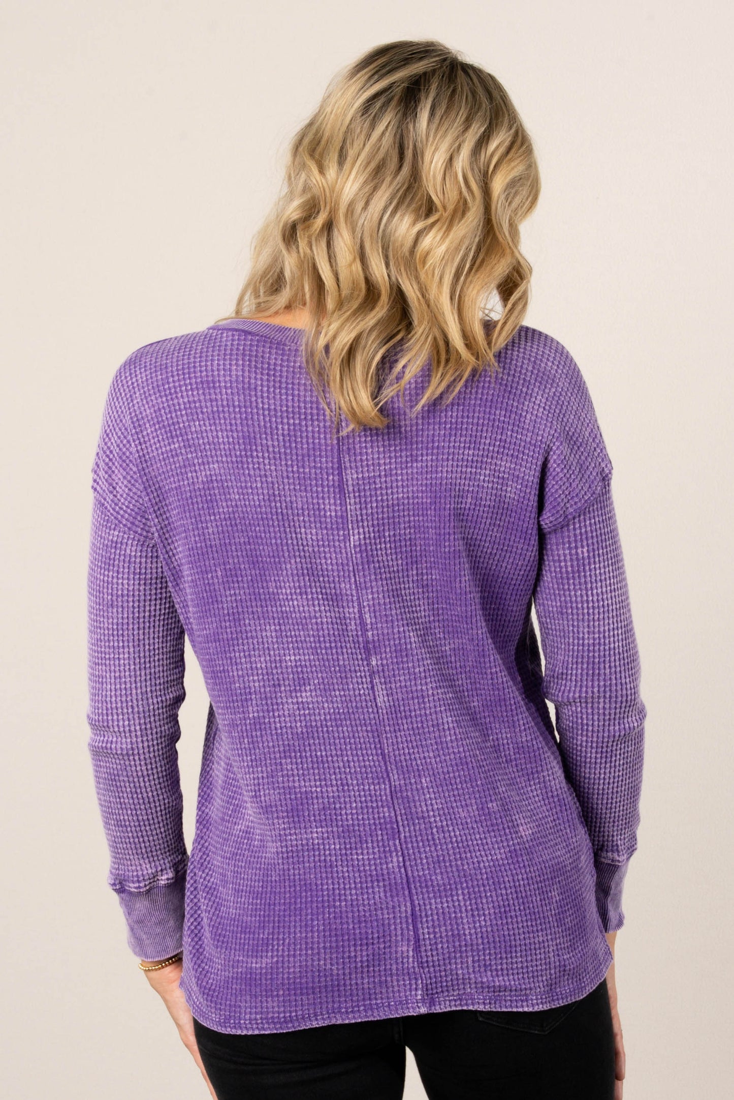 Lonnie Washed Waffle Knit Top