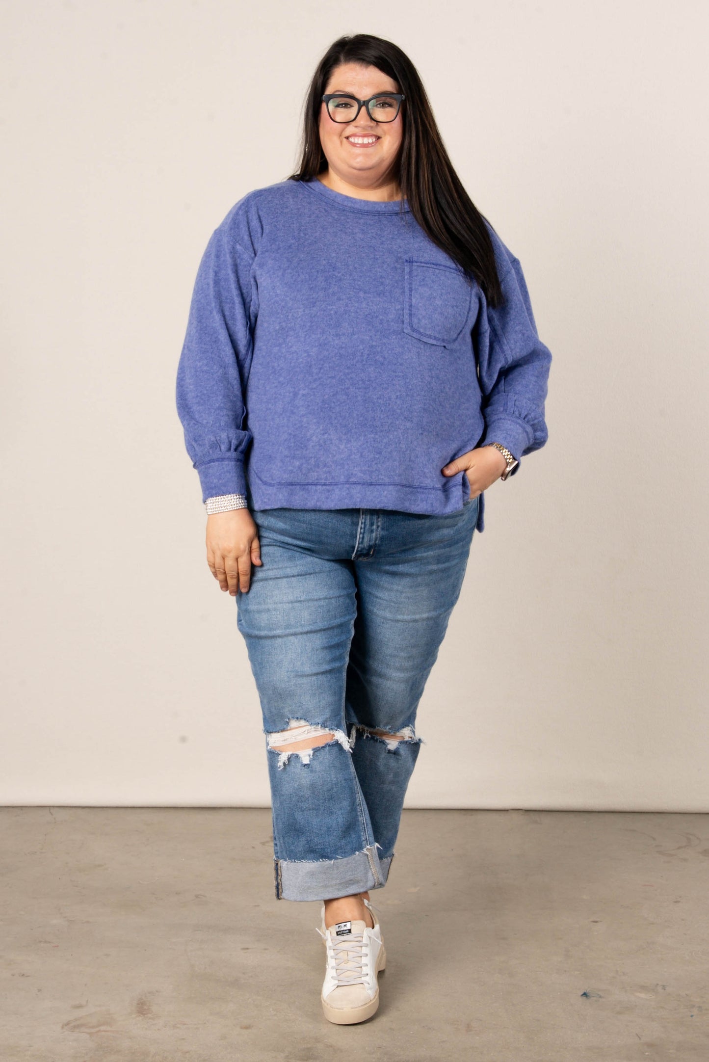 Luna Brushed Exposed Seam Sweater