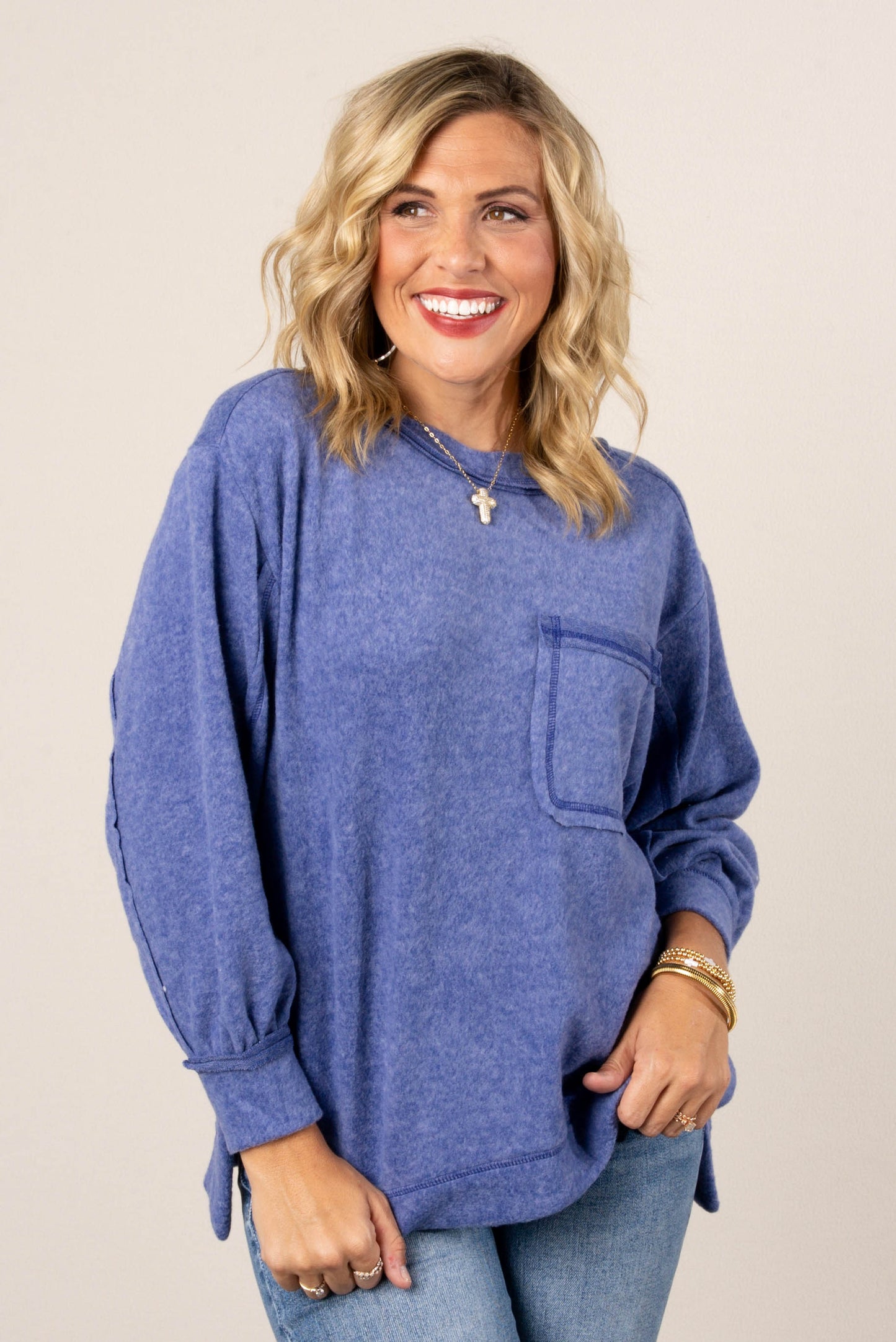 Luna Brushed Exposed Seam Sweater