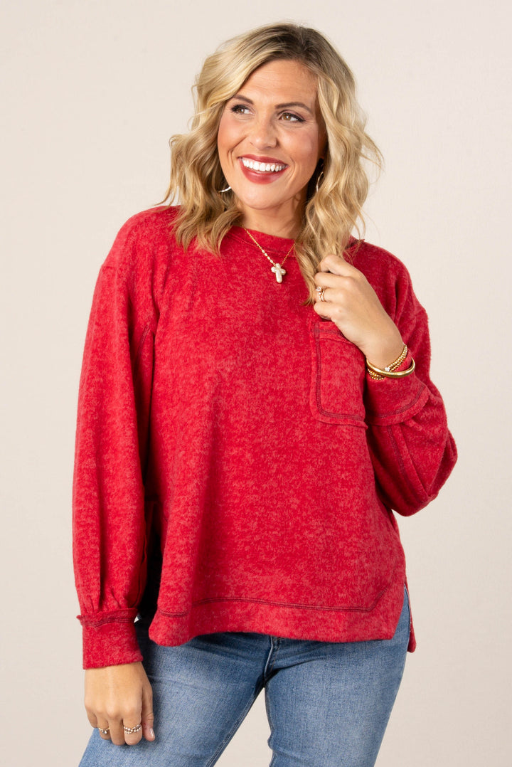 Luna Brushed Exposed Seam Sweater