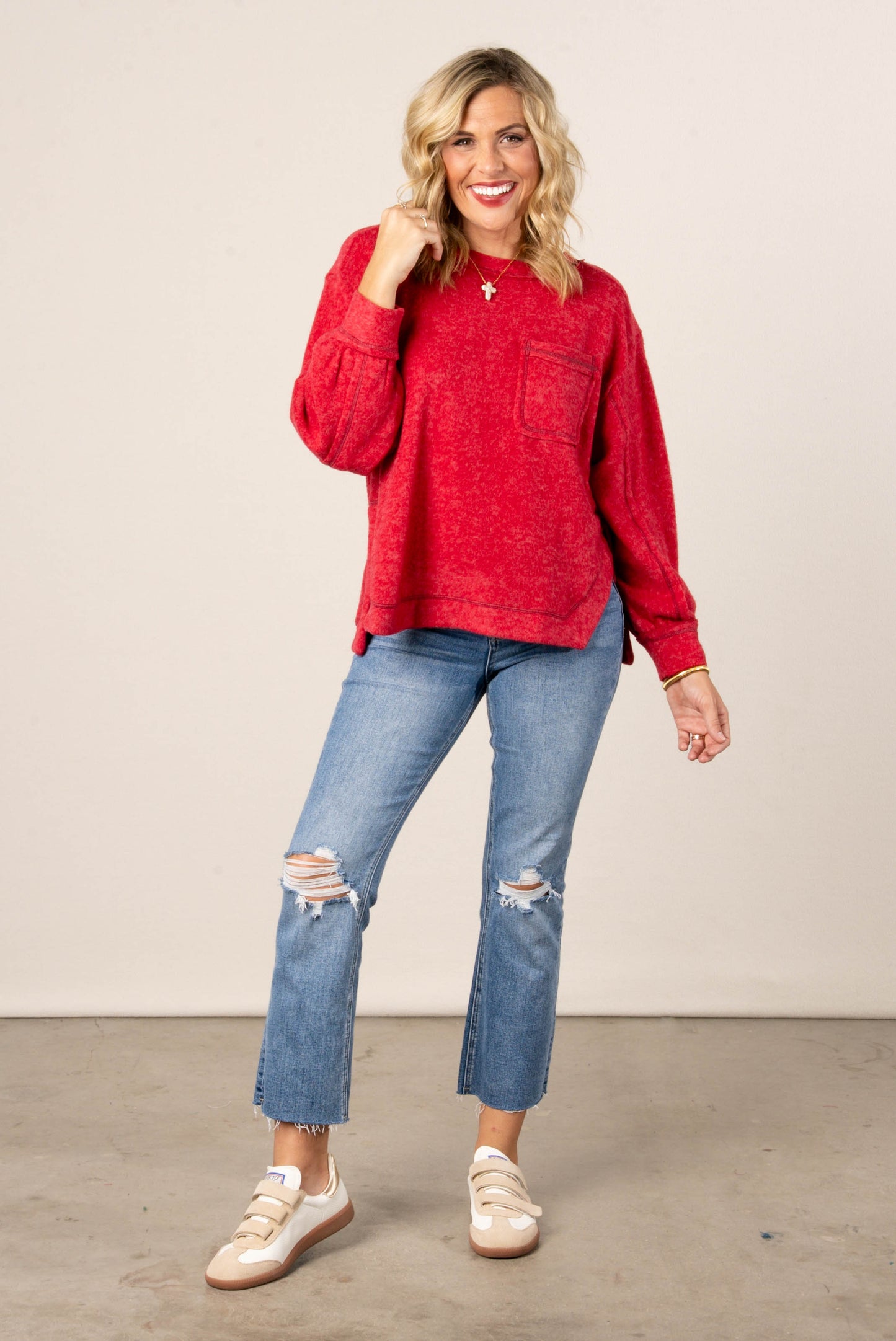 Luna Brushed Exposed Seam Sweater