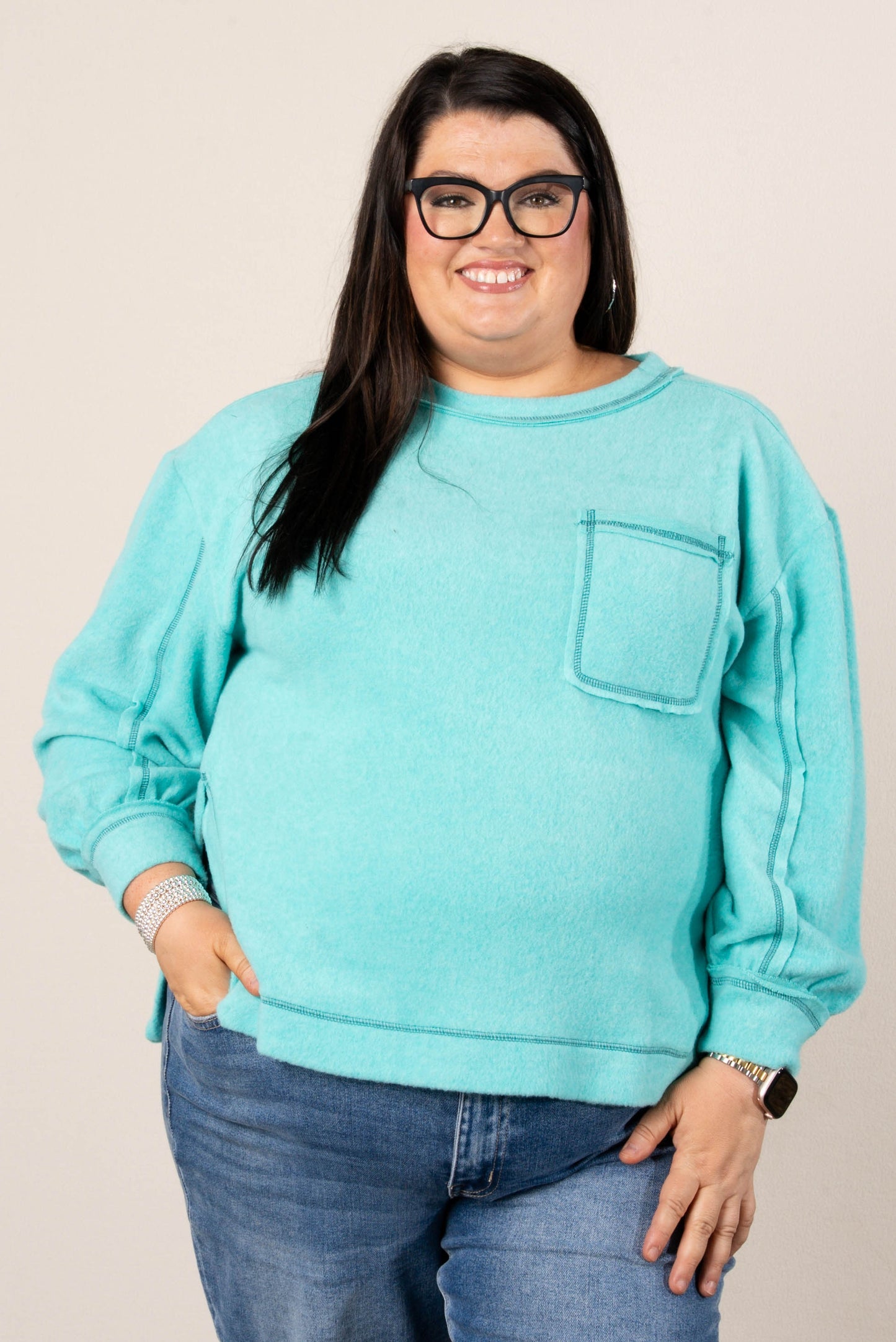 Luna Brushed Exposed Seam Sweater