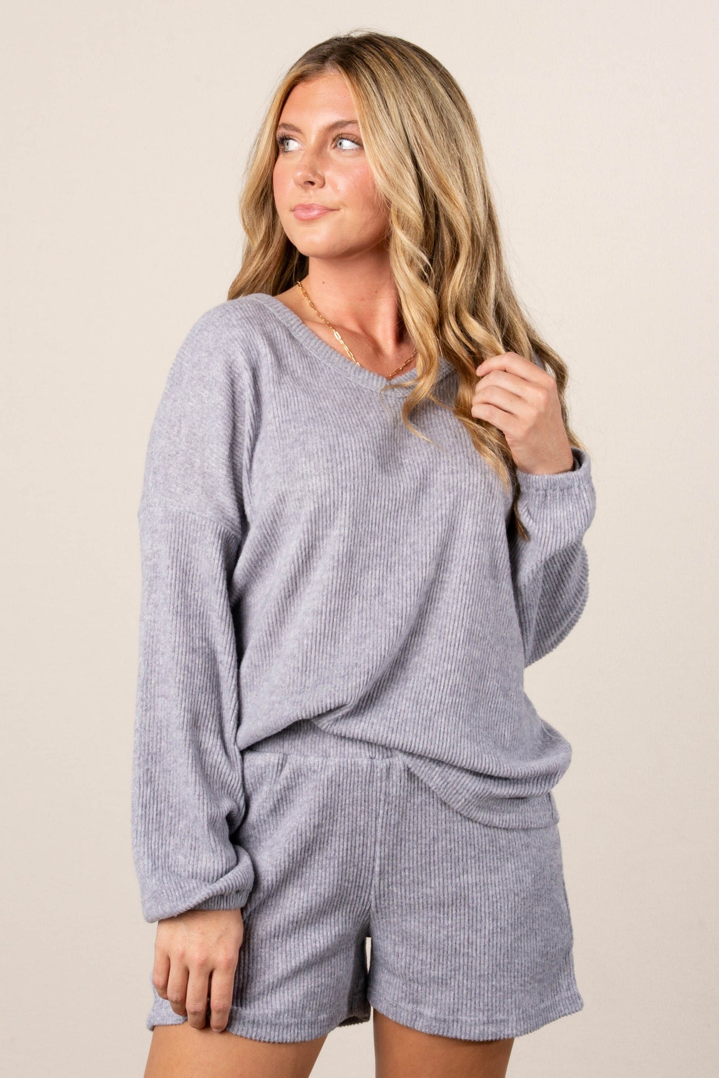 Avery Brushed Top + Shorts Lounge Set