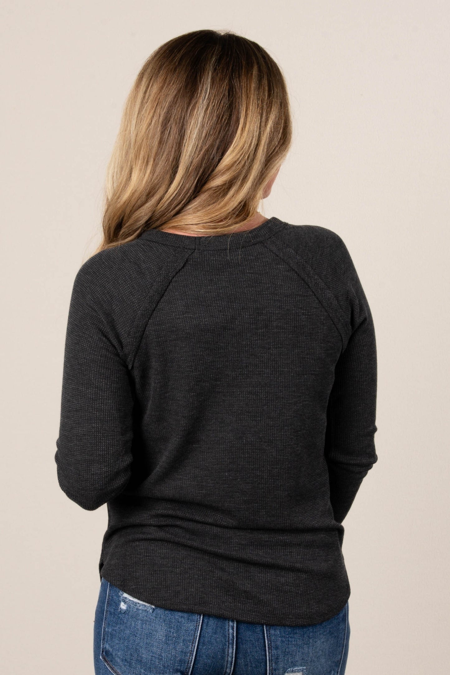 Addison Waffle Knit Raglan Top
