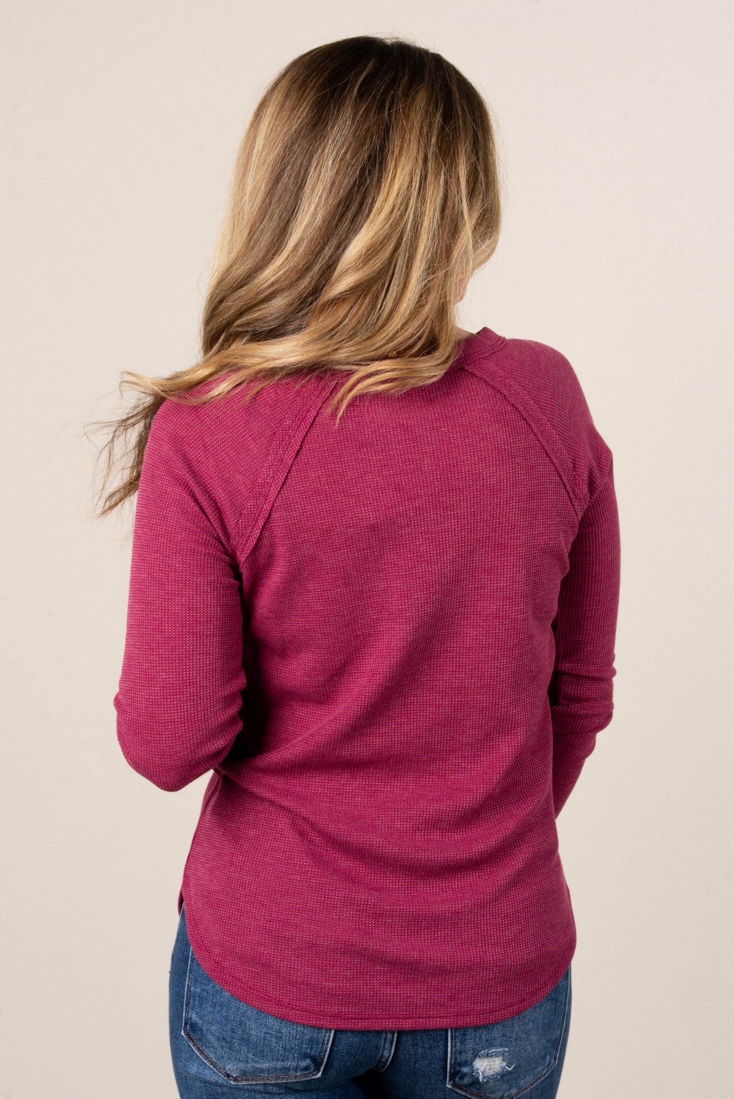 Addison Waffle Knit Raglan Top