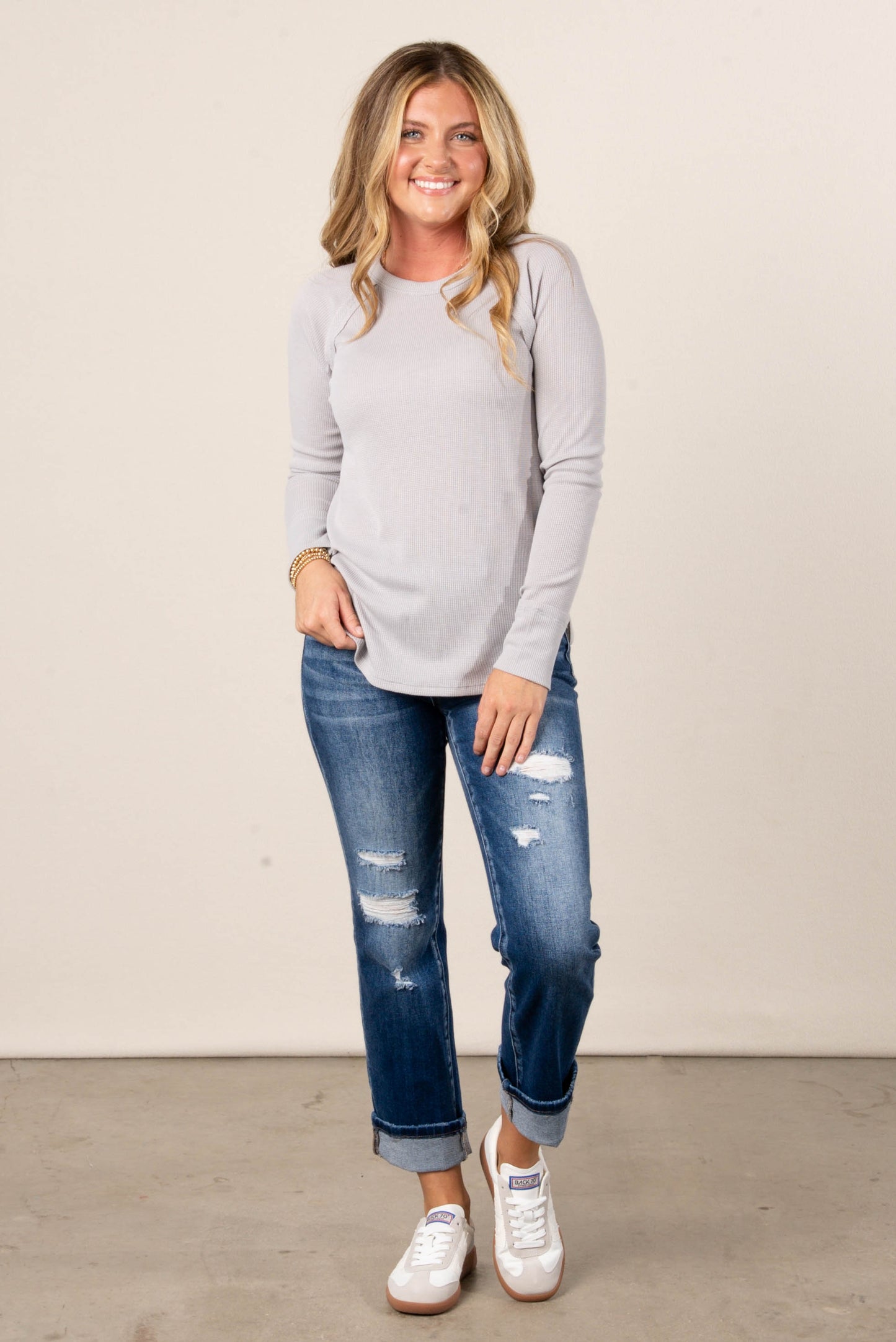 Addison Waffle Knit Raglan Top