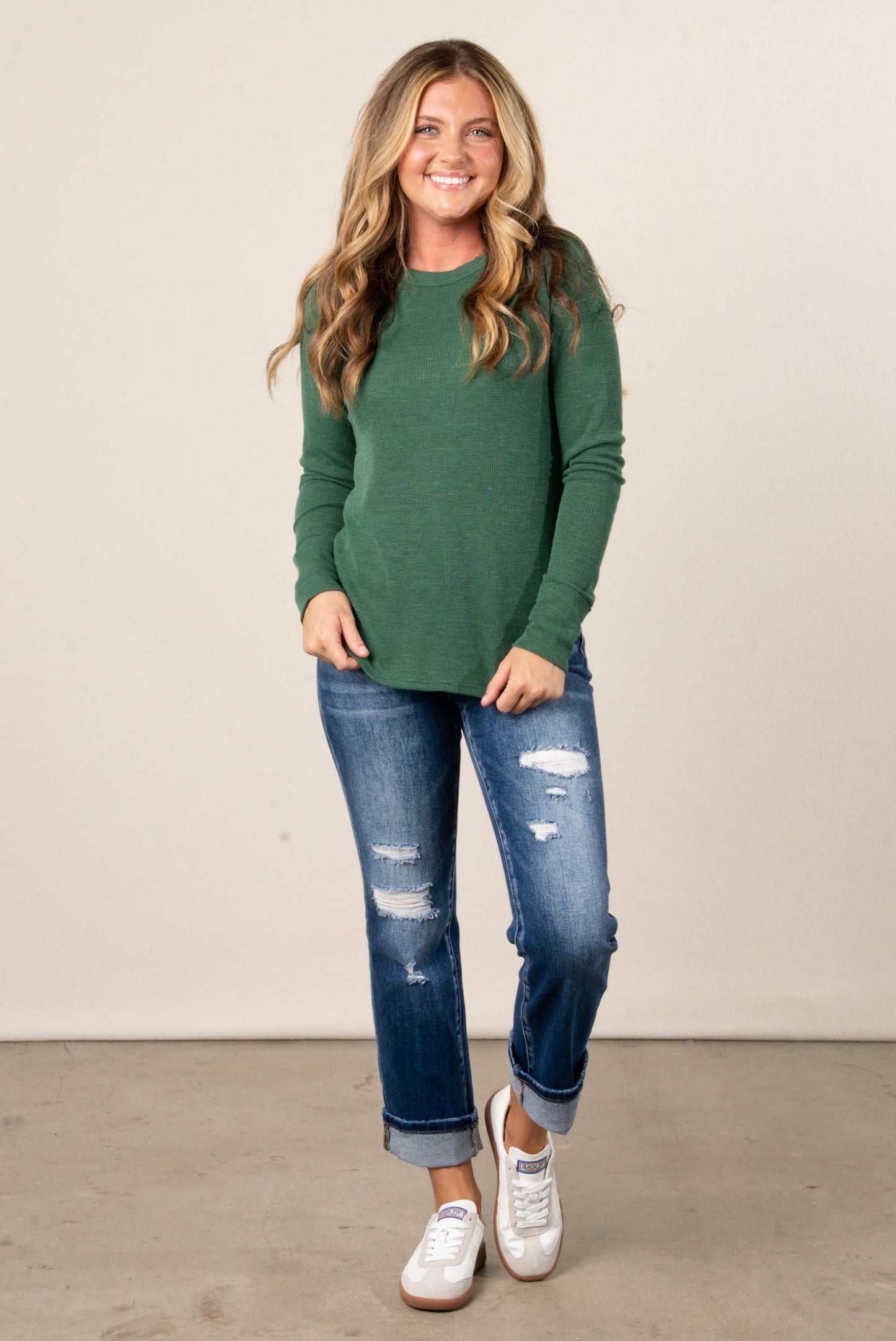 Addison Waffle Knit Raglan Top