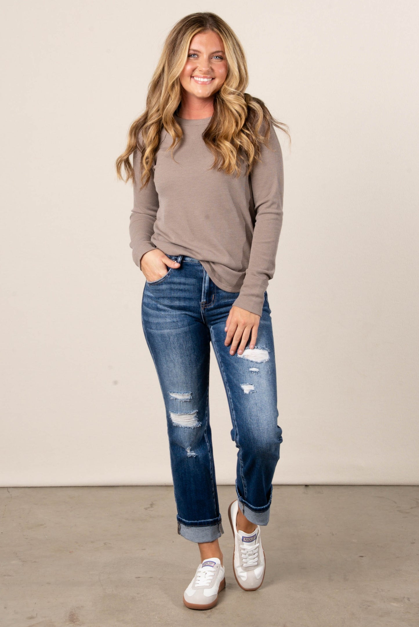 Addison Waffle Knit Raglan Top