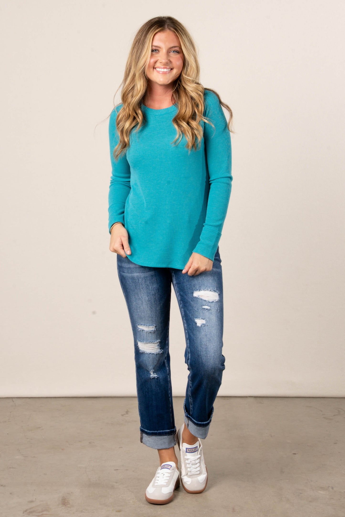 Addison Waffle Knit Raglan Top