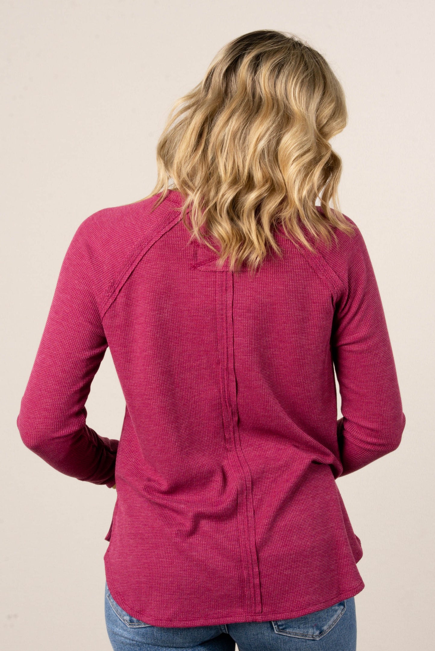 Everly Waffle Knit Raglan Top