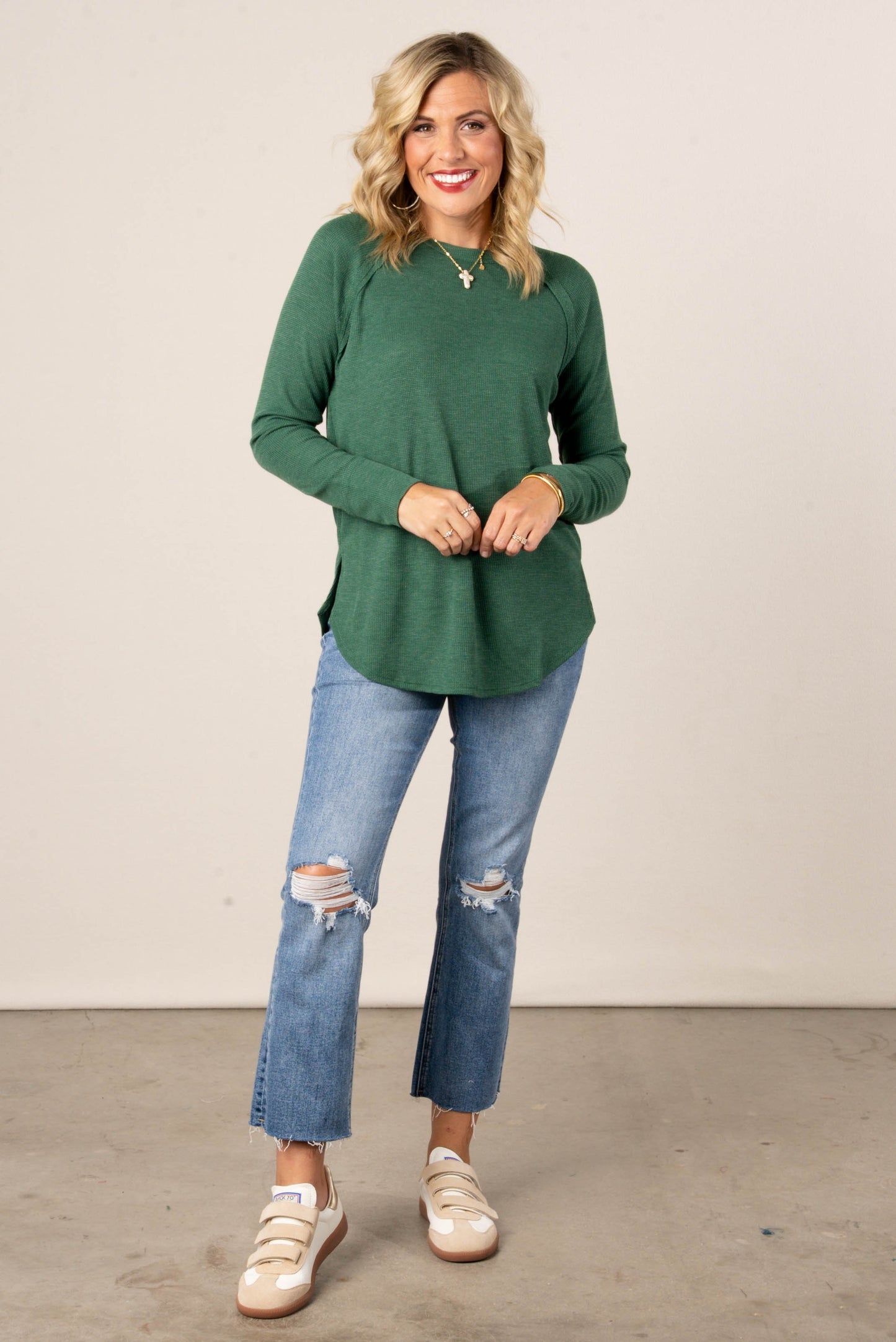 Everly Waffle Knit Raglan Top