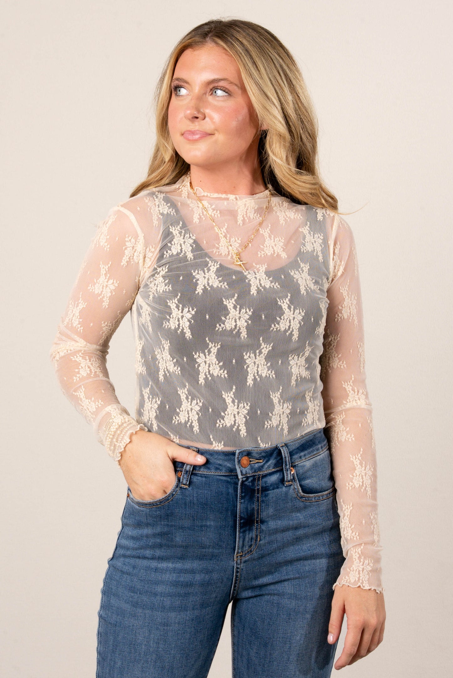 Eden Sheer Lace Layering Top