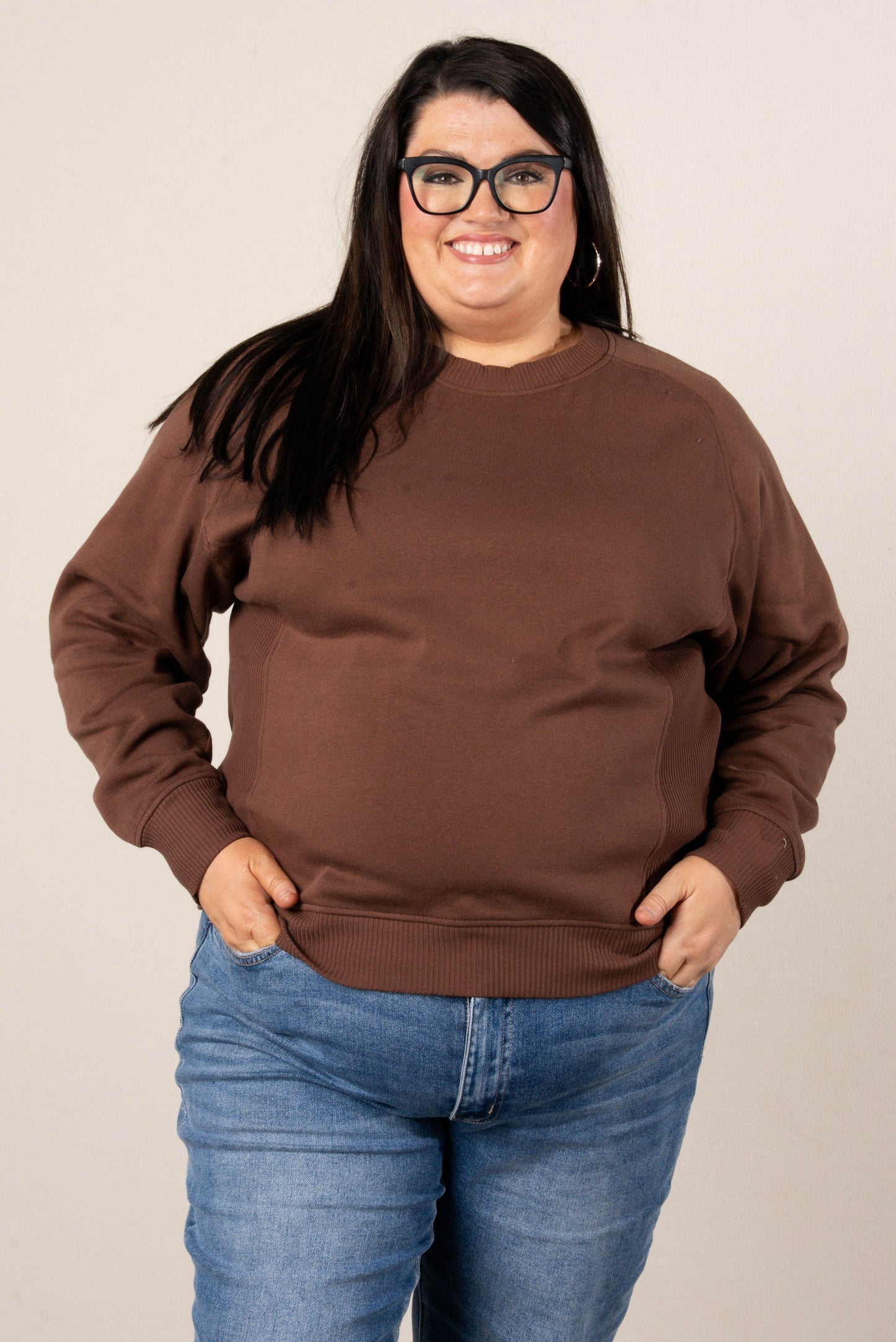 Bella Mixed Knit Raglan Sweatshirt