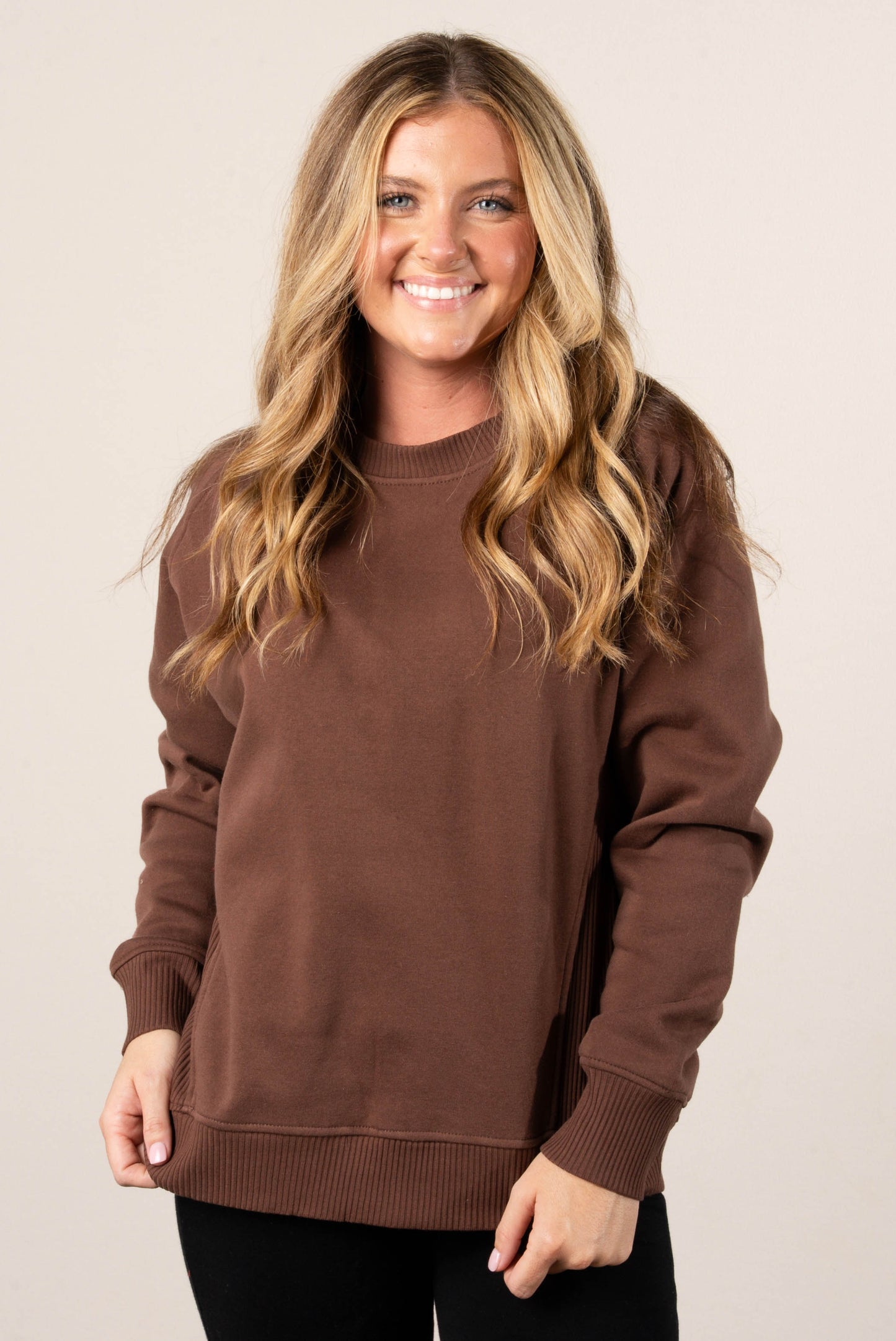 Bella Mixed Knit Raglan Sweatshirt