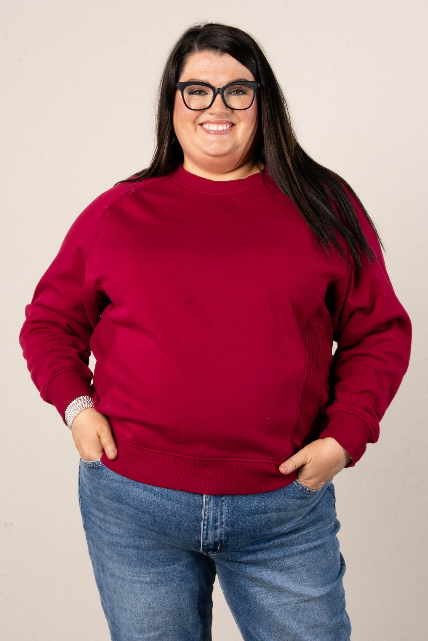 Bella Mixed Knit Raglan Sweatshirt