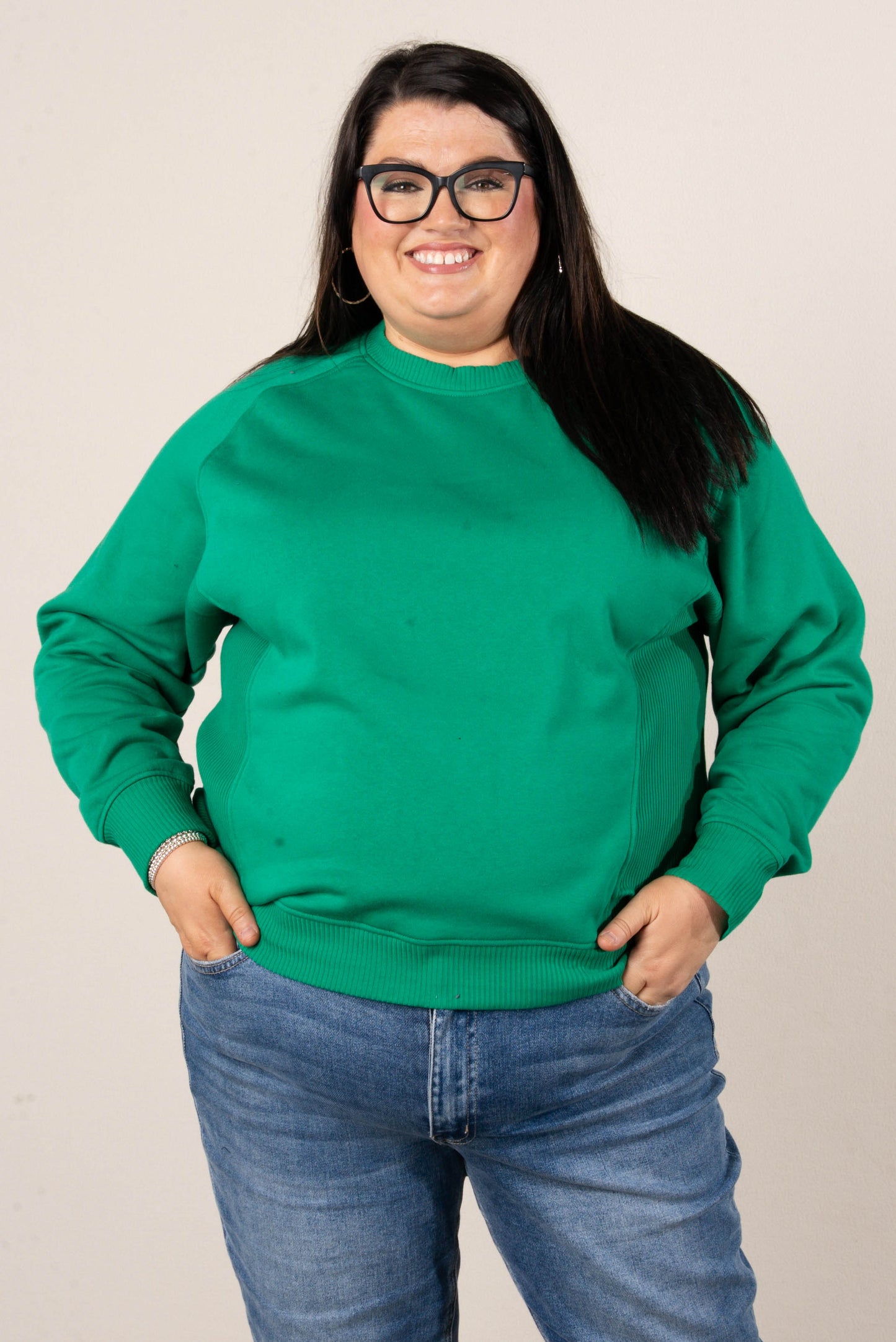 Bella Mixed Knit Raglan Sweatshirt