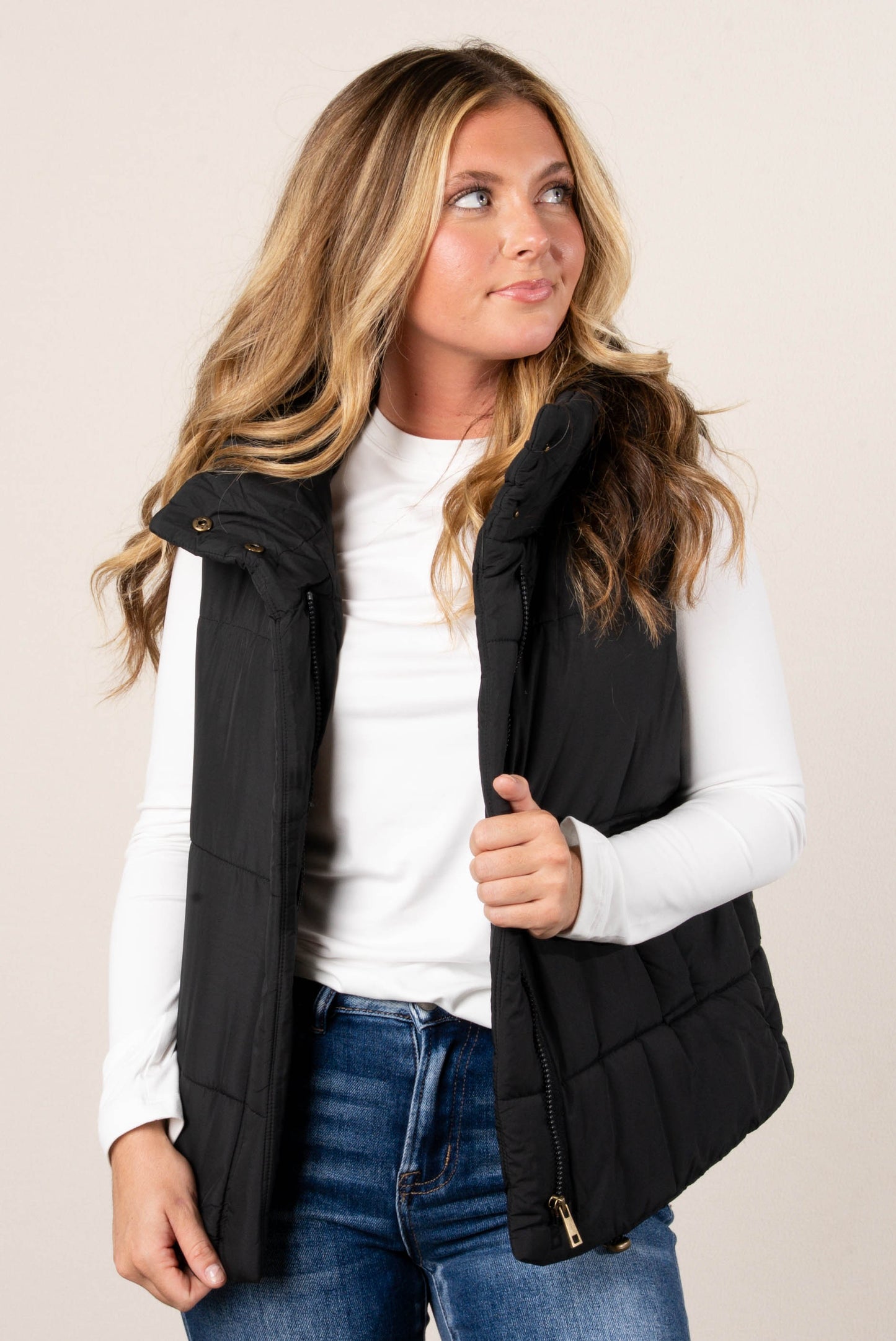 Skylar High Neck Puffer Vest