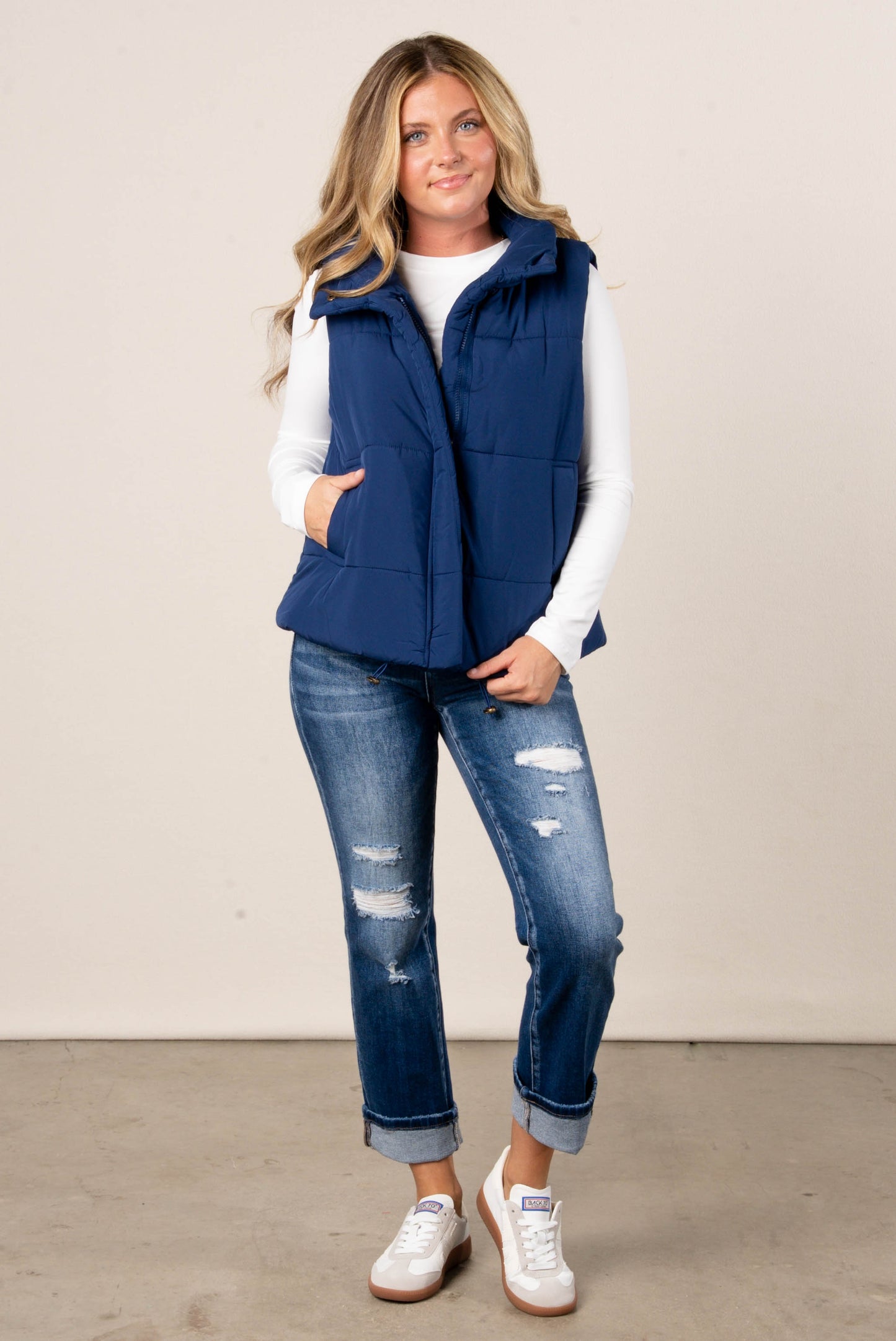 Skylar High Neck Puffer Vest