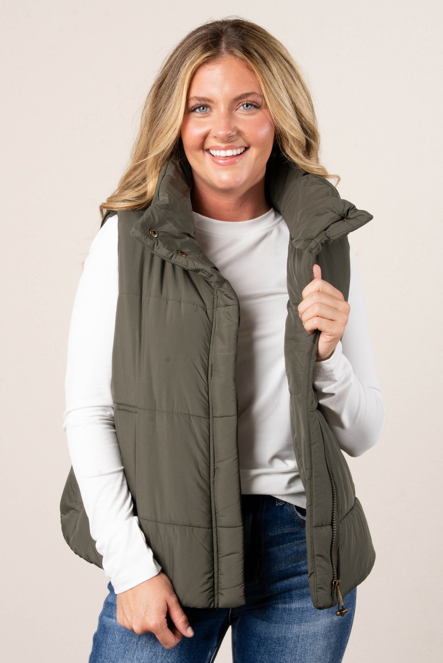 Skylar High Neck Puffer Vest