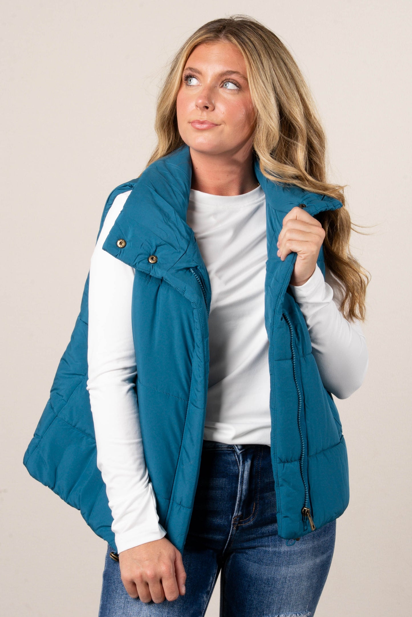 Skylar High Neck Puffer Vest