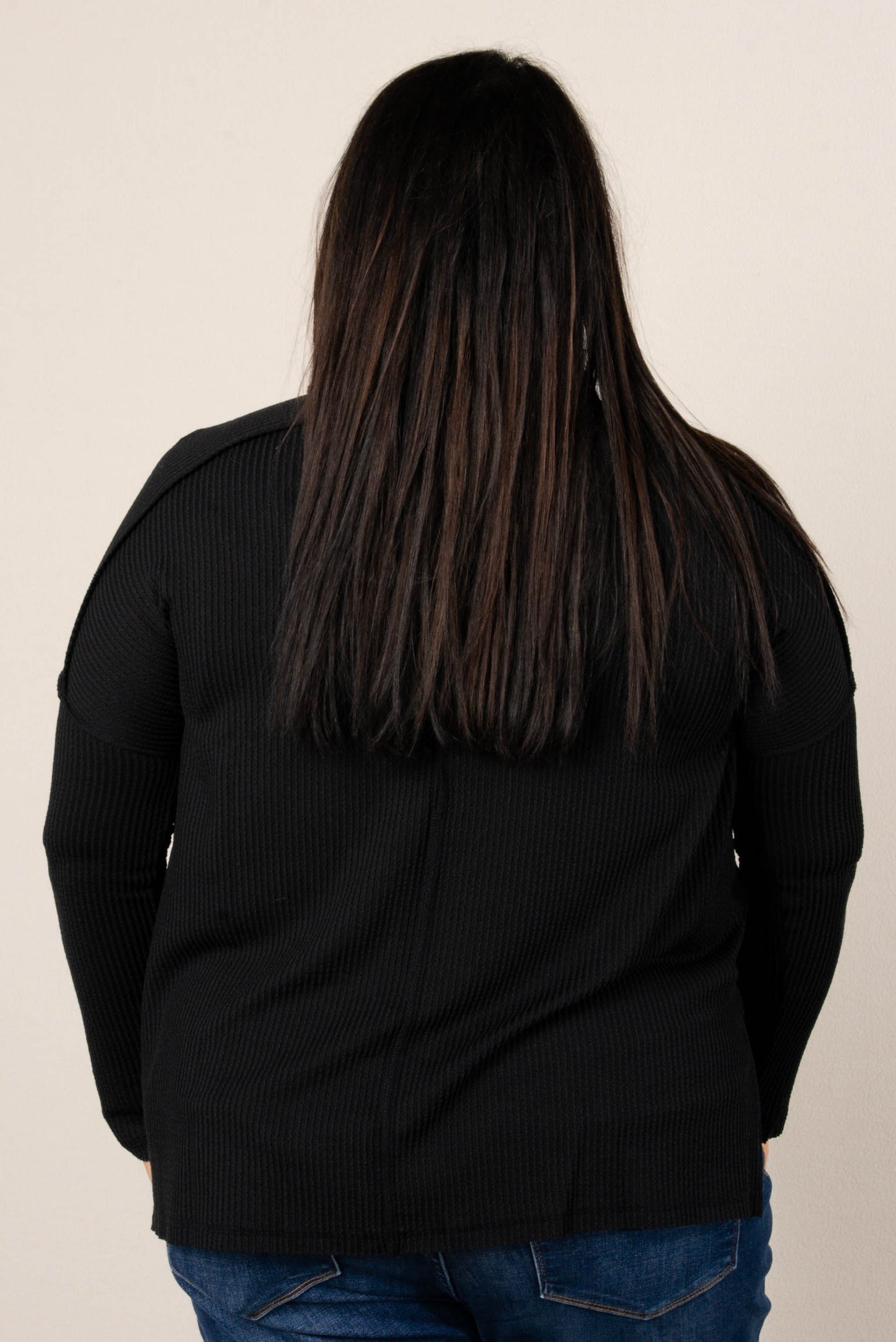 Taylor Ribbed Raw Seamed Dolman Top