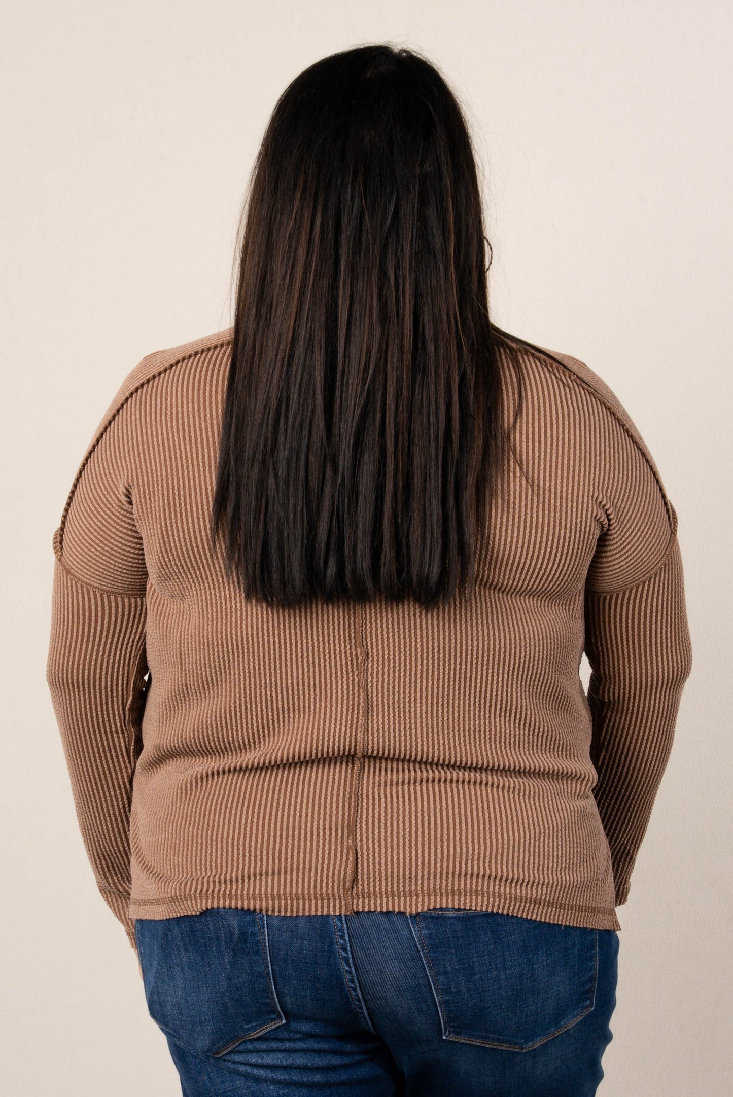 Taylor Ribbed Raw Seamed Dolman Top