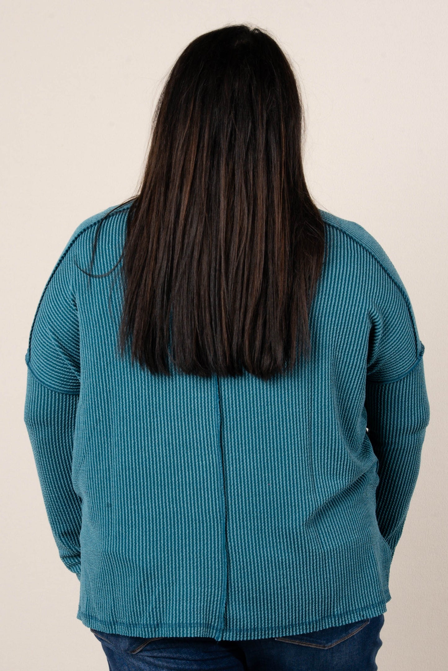 Taylor Ribbed Raw Seamed Dolman Top