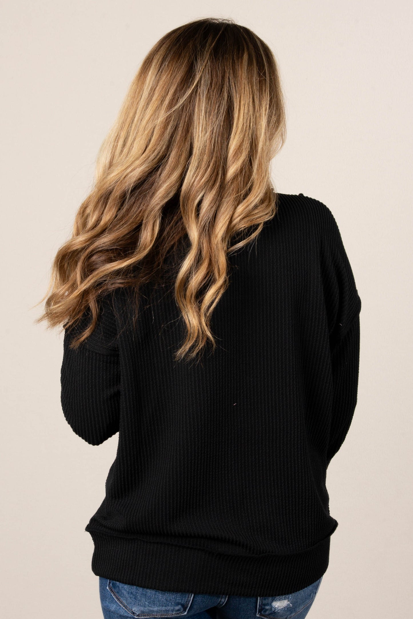 Ember Ribbed Raw Seamed Top