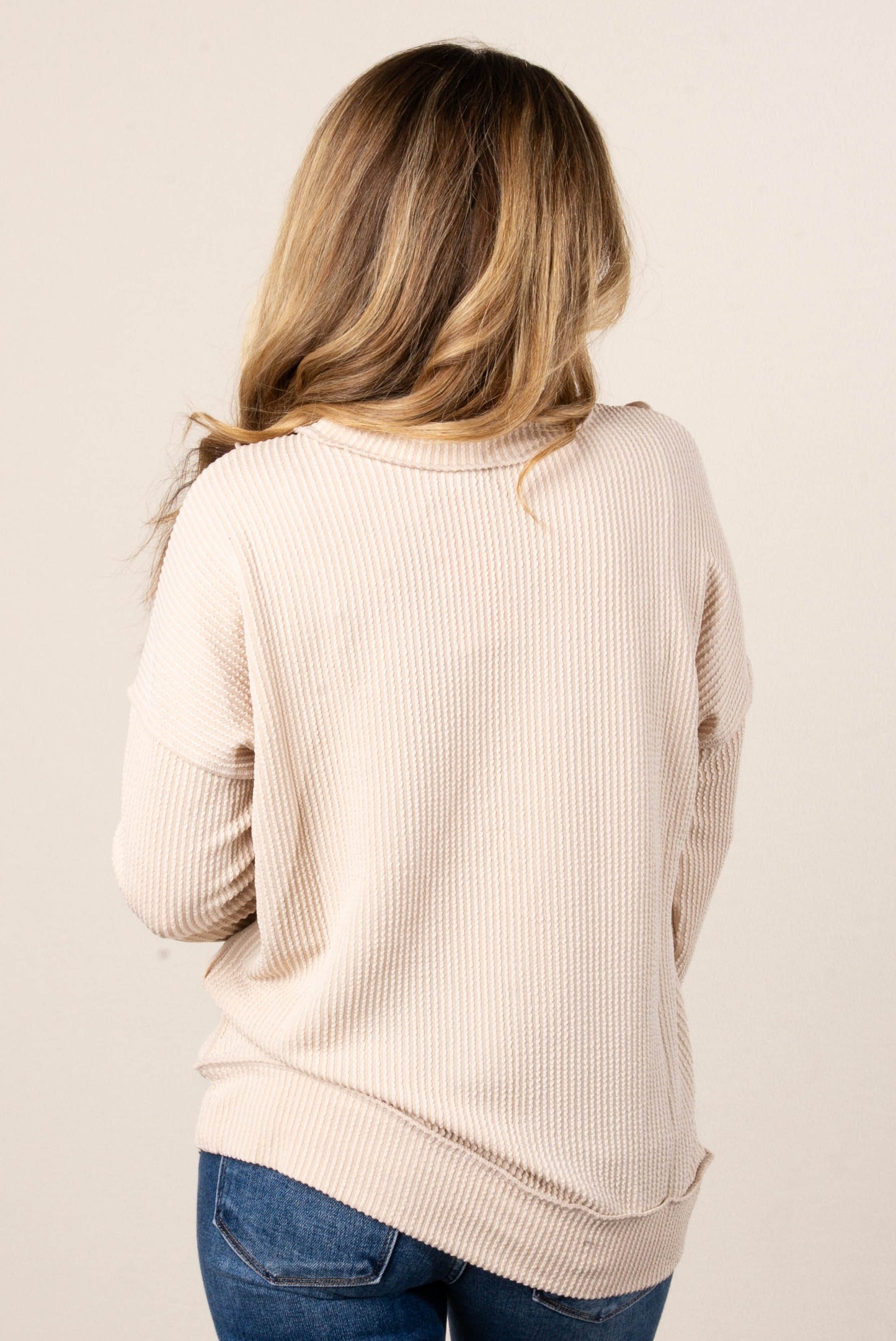 Ember Ribbed Raw Seamed Top